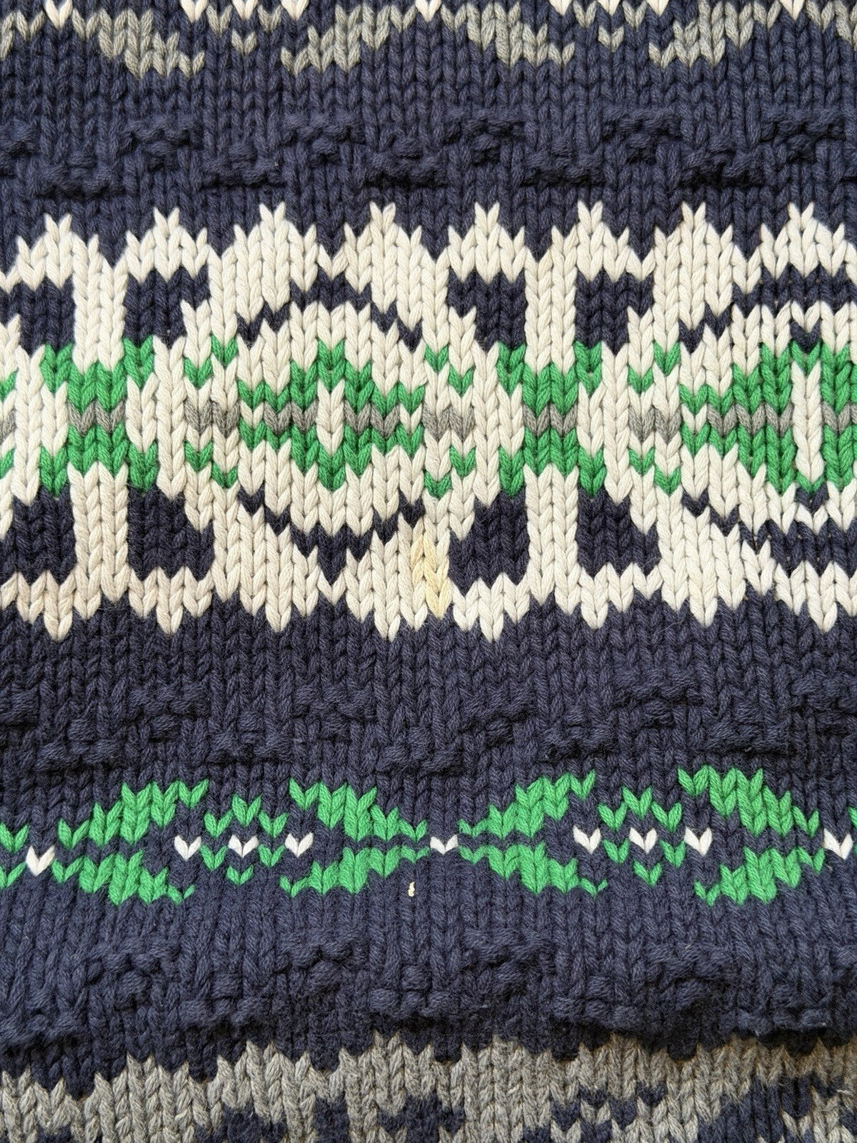 90s Gap Fair Isle Blue Grean Heavy Cotton Knit Sweater Size XL