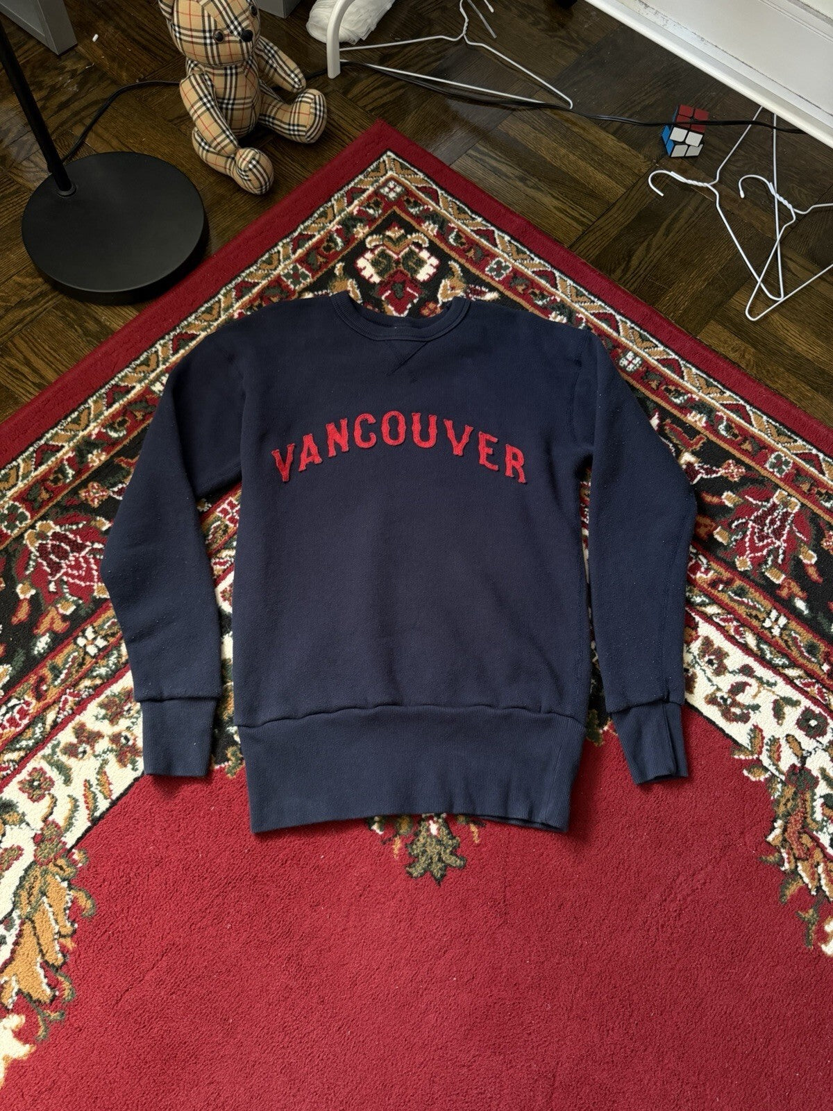 Ebbets Field Flannels Vancouver Embroidered Sewn Logo Sweater Knit Size S