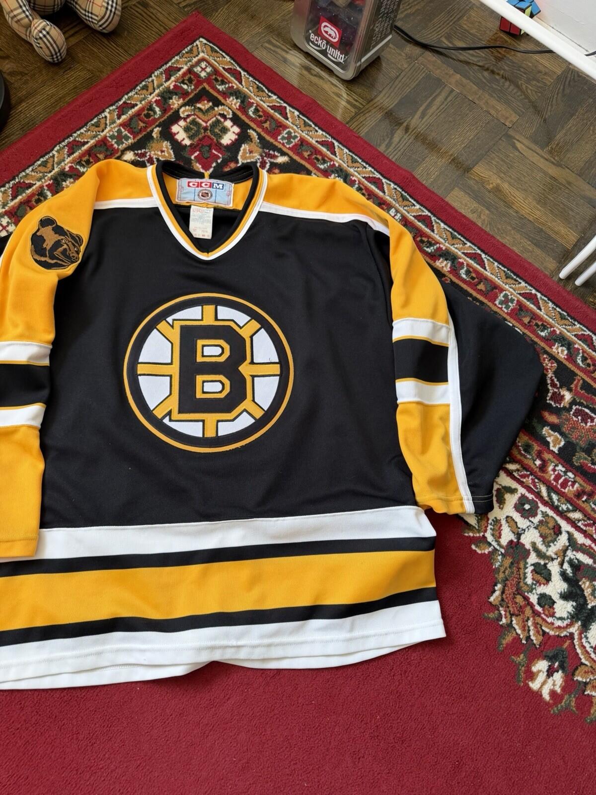 VTG 90s Ccm Boston Bruins Black Bears Classic NHL Hockey Jersey Mens XL*