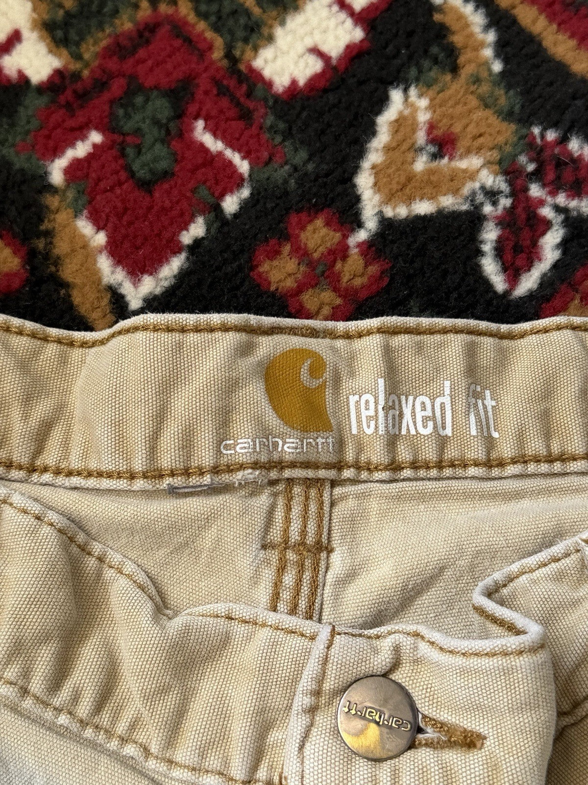 Carhartt Relaxed Fit Carpenter Baggy Shorts Men's Beige
