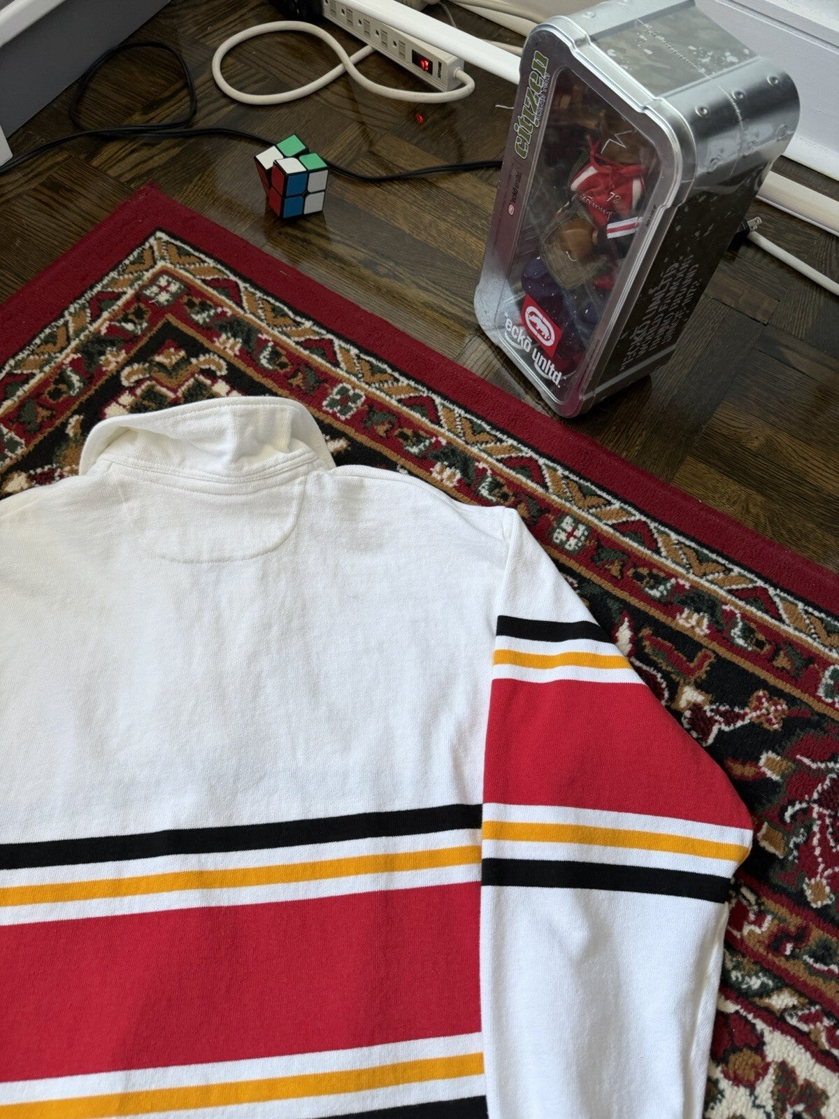 Vintage Barbarian Rugby Shirt Mens Small University of Guelph White Polo