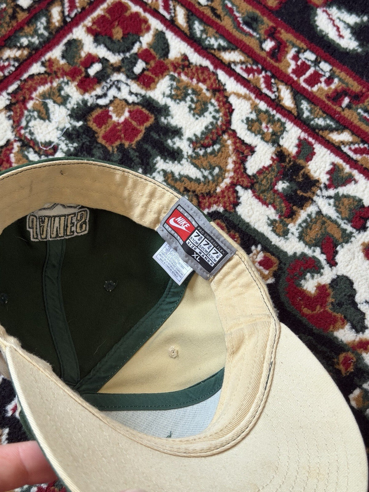 Notre Dame Fighting Irish Hat Cap Fitted Mens Small Green NCAA Basketball Nike