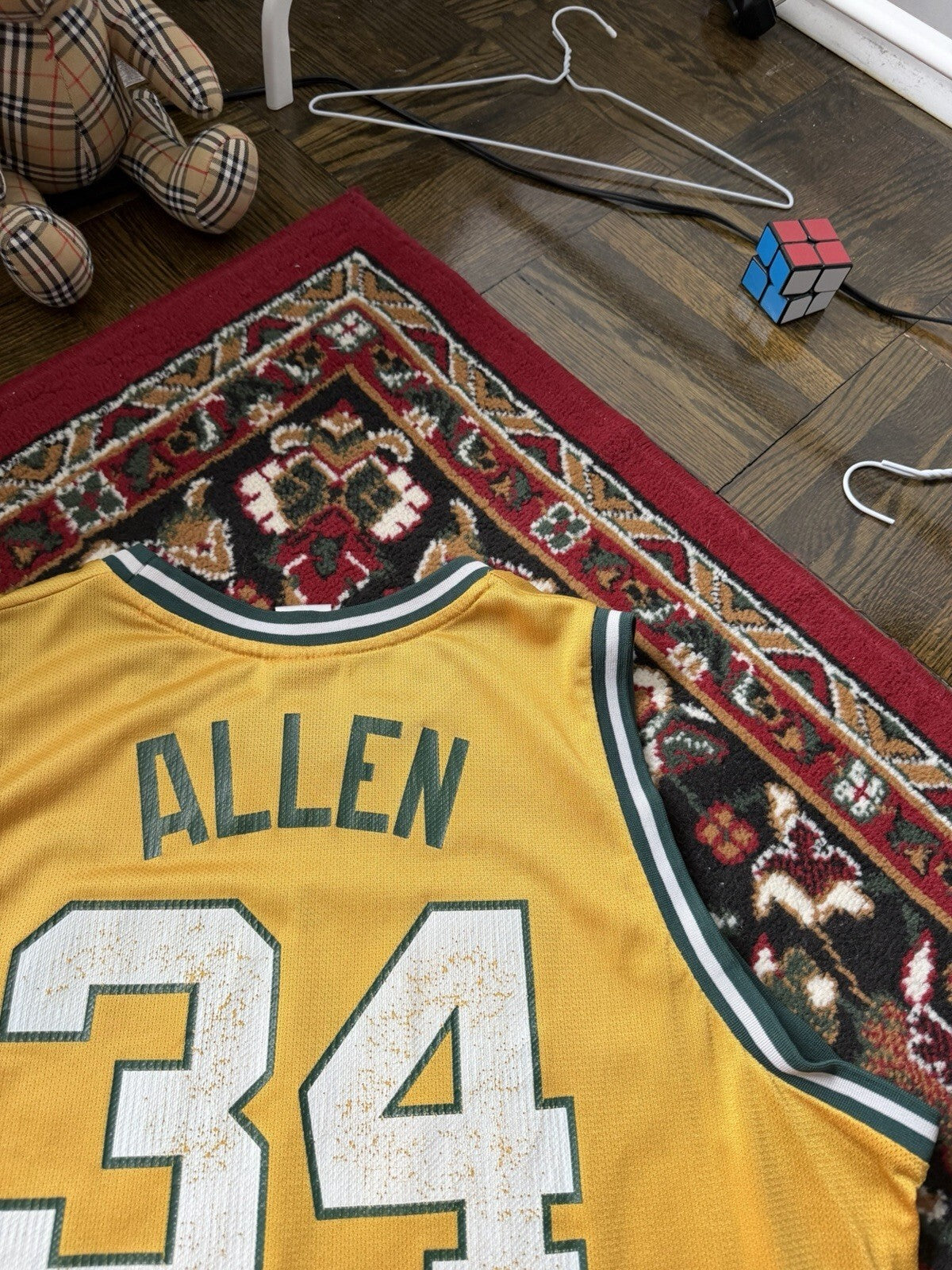 Vintage Reebok Seattle Supersonics Ray Allen #34 HC Jersey NBA Size XL