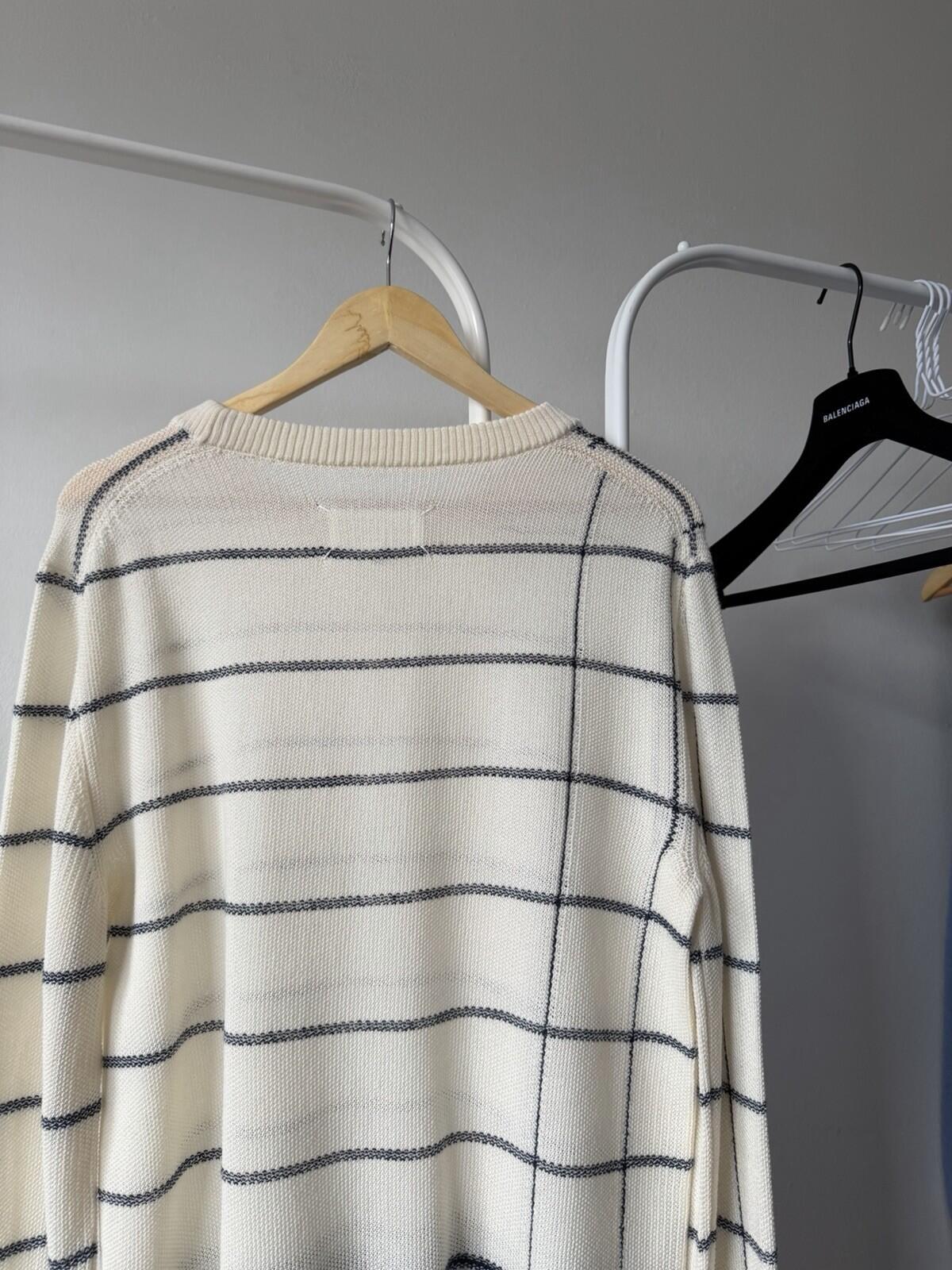Maison Martin Margiela Oversized Striped Knit Sweater Wool Blend