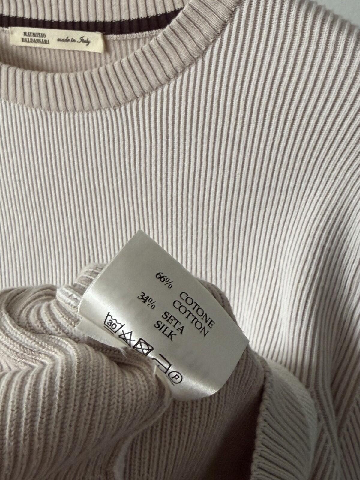 Maurizio Baldassari Silk-Cotton Ribbed Crewneck Sweater