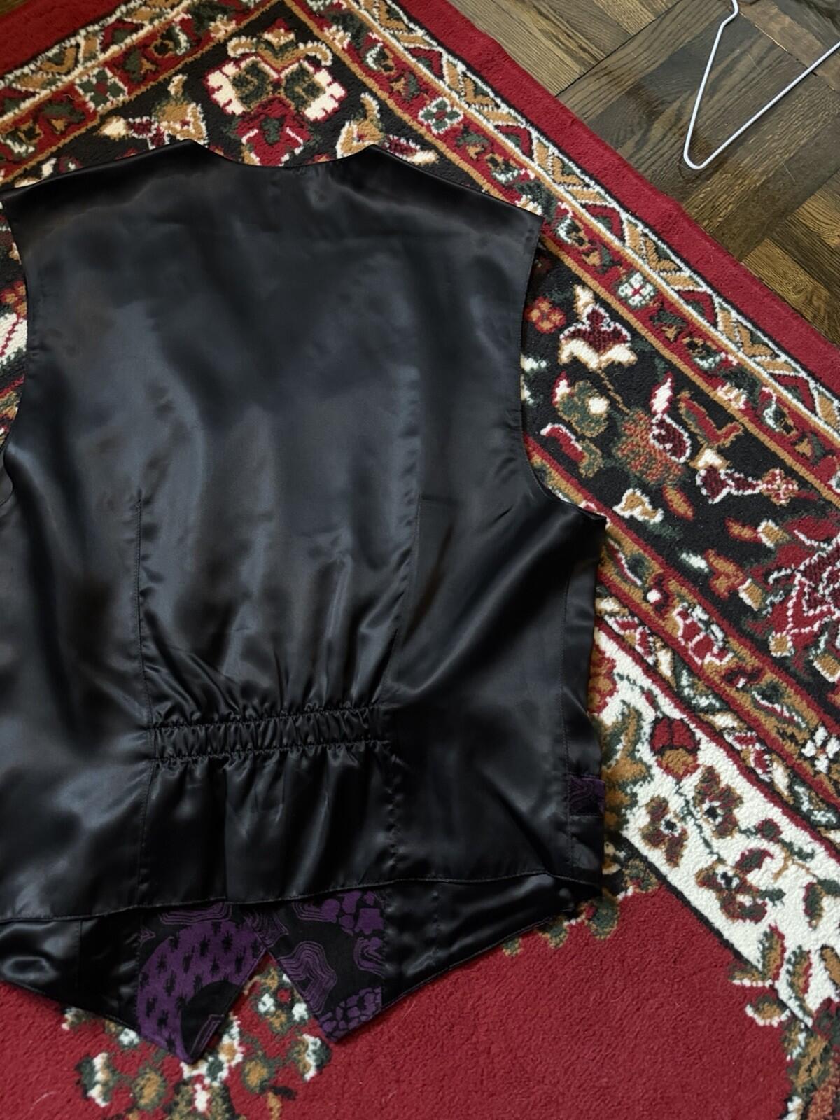 Vintage VERSUS Gianni Versace Purple Velvet Waistcoat Vest Made In Italy 90s