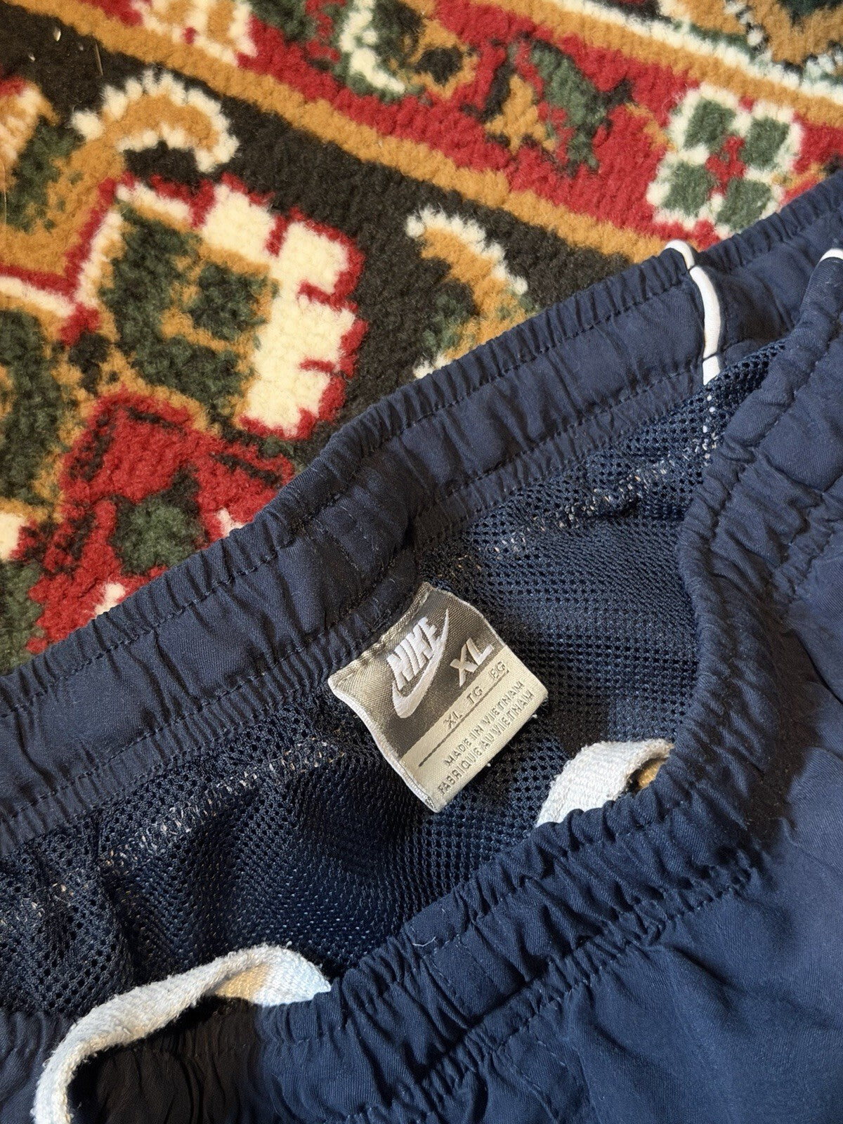 Y2K Nike Cargo Nylon Pants Navy Blue Vintage Mens Size XL