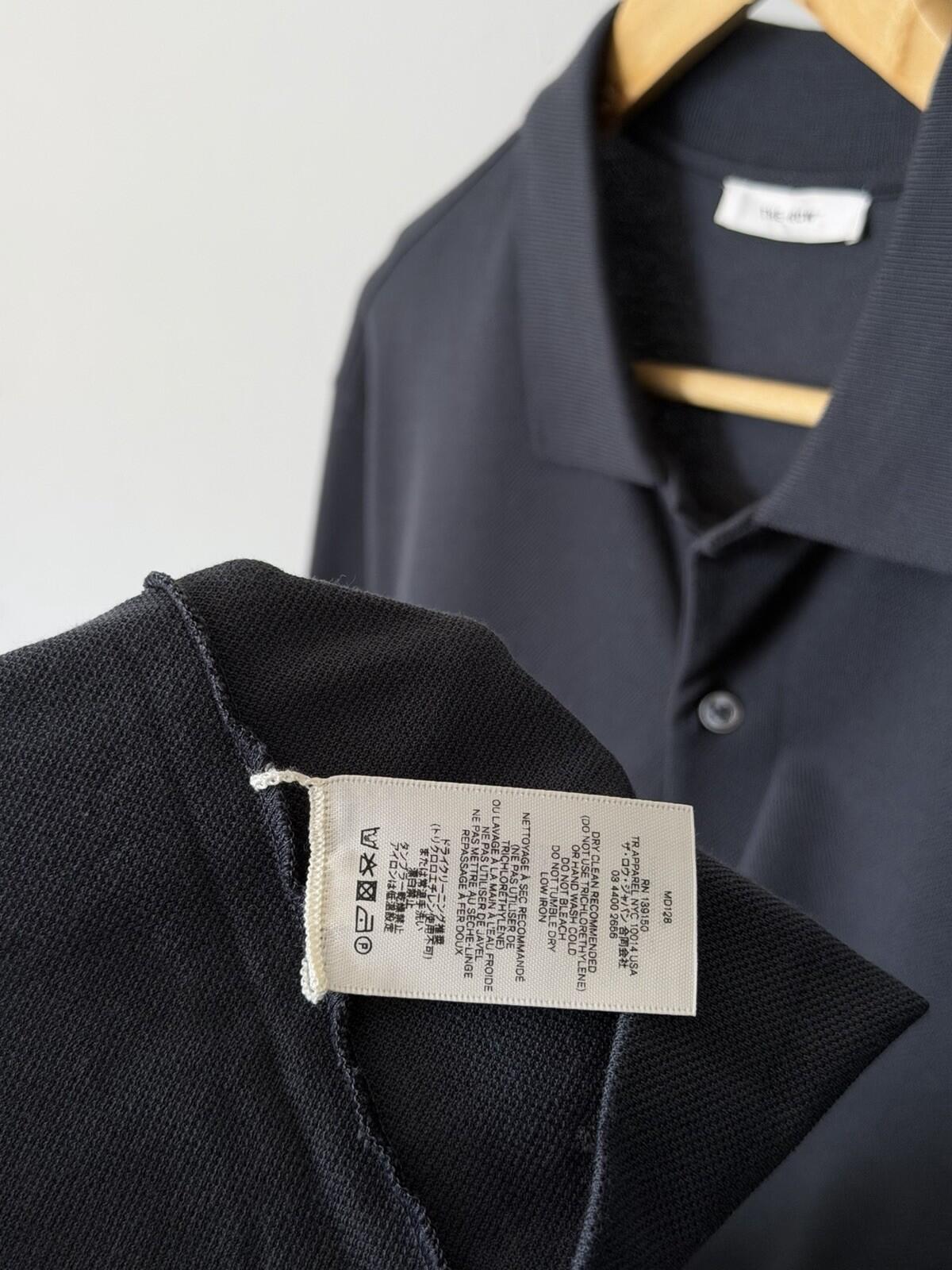 The Row Classic Cotton Polo Shirt Gray/Black Color Size XL