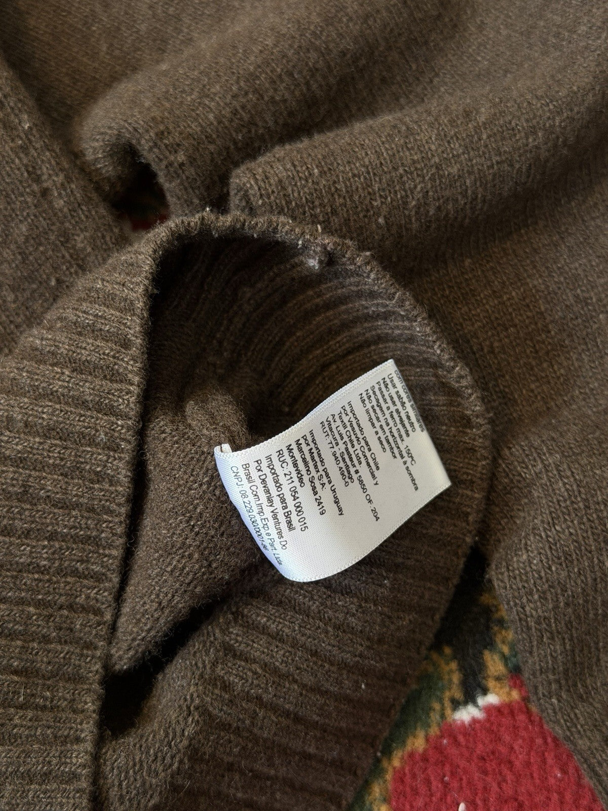 90s Lacoste Vintage Wool Mocha Brown Knit Full Zip Sweater Mens XL