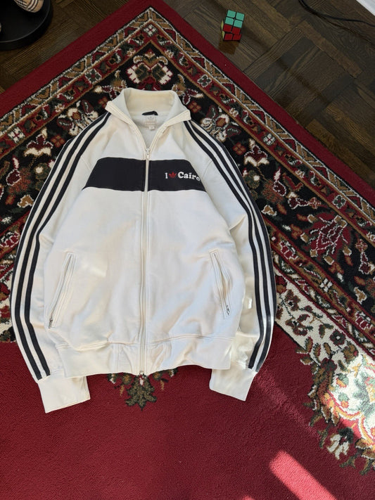 00s Adidas Vintage "I Love Cairo" Zip Up Sweater Track Jacket