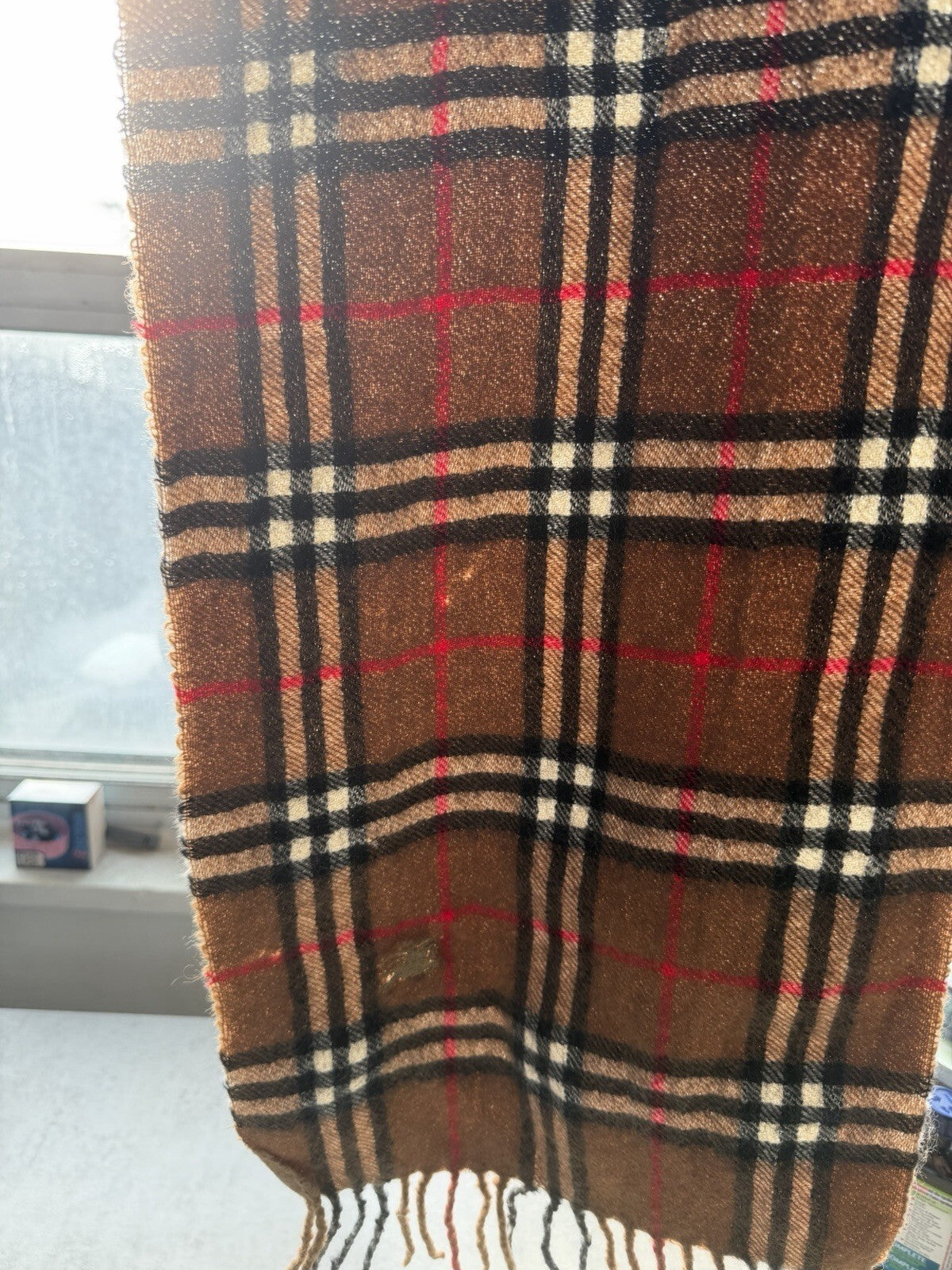 Burberry Nova Check Tan/Camel Baby Alpaca Scarf Scarves