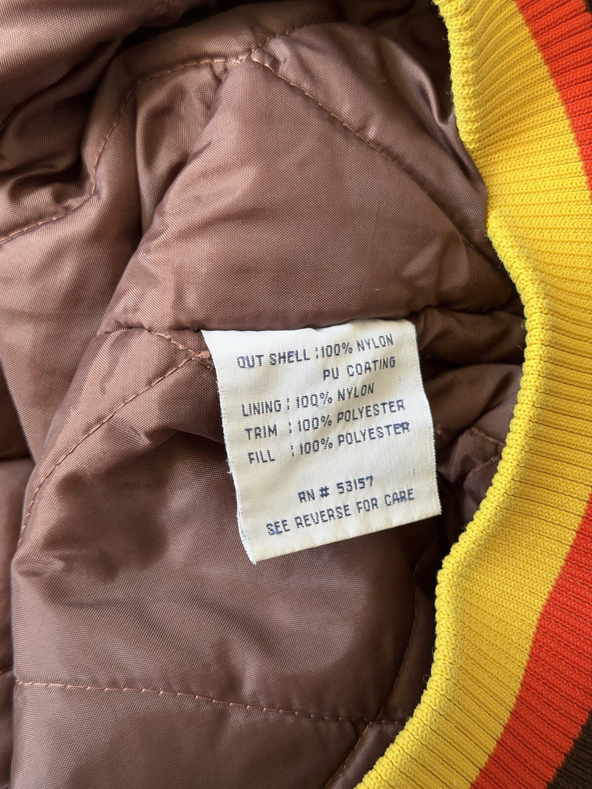 Vintage 90's San Diego Padres Majestic Cooperstown Brown Satin Bomber Jacket XL