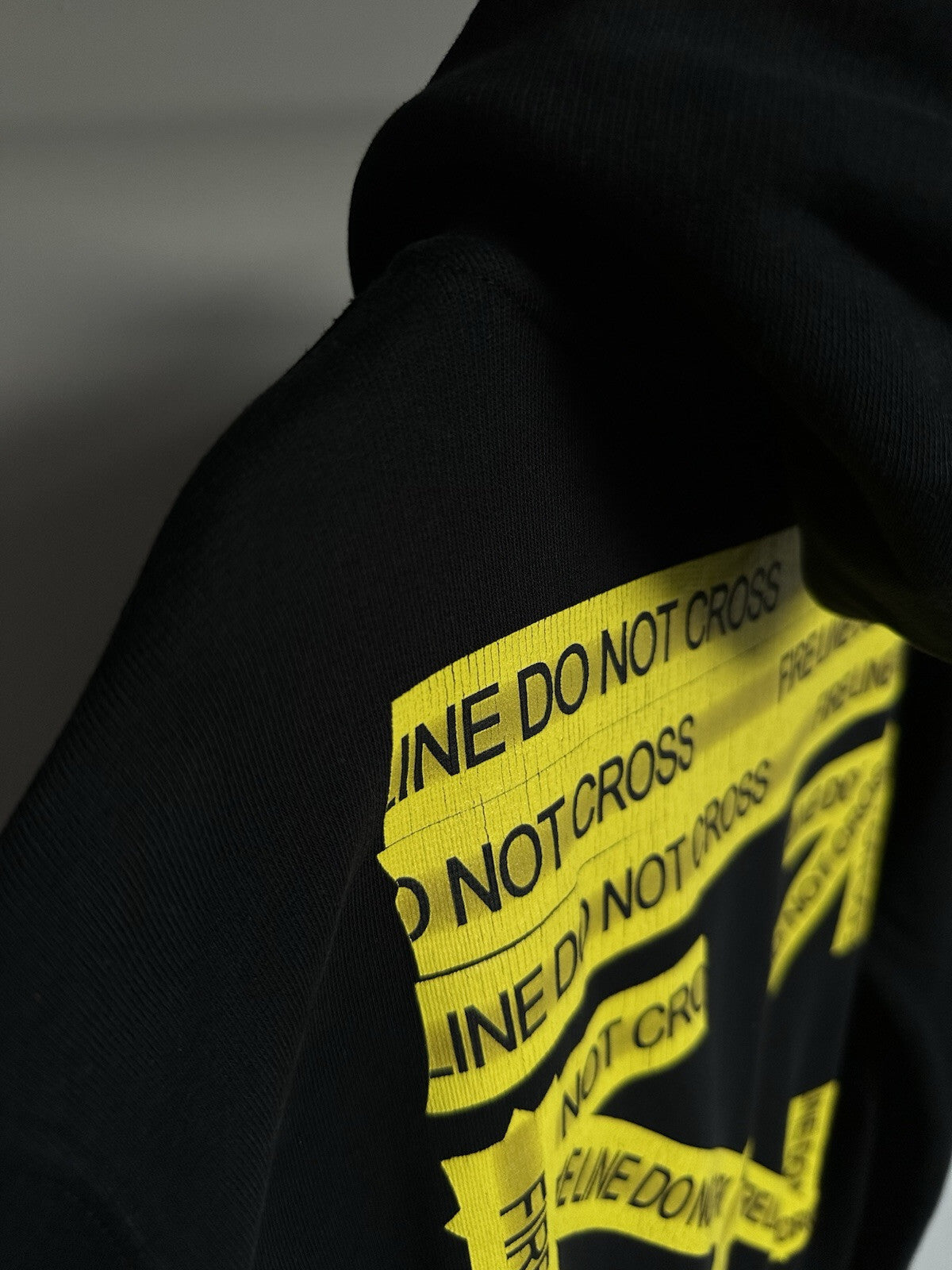 Off White Fire Tape Hoodie Black Size S Mens