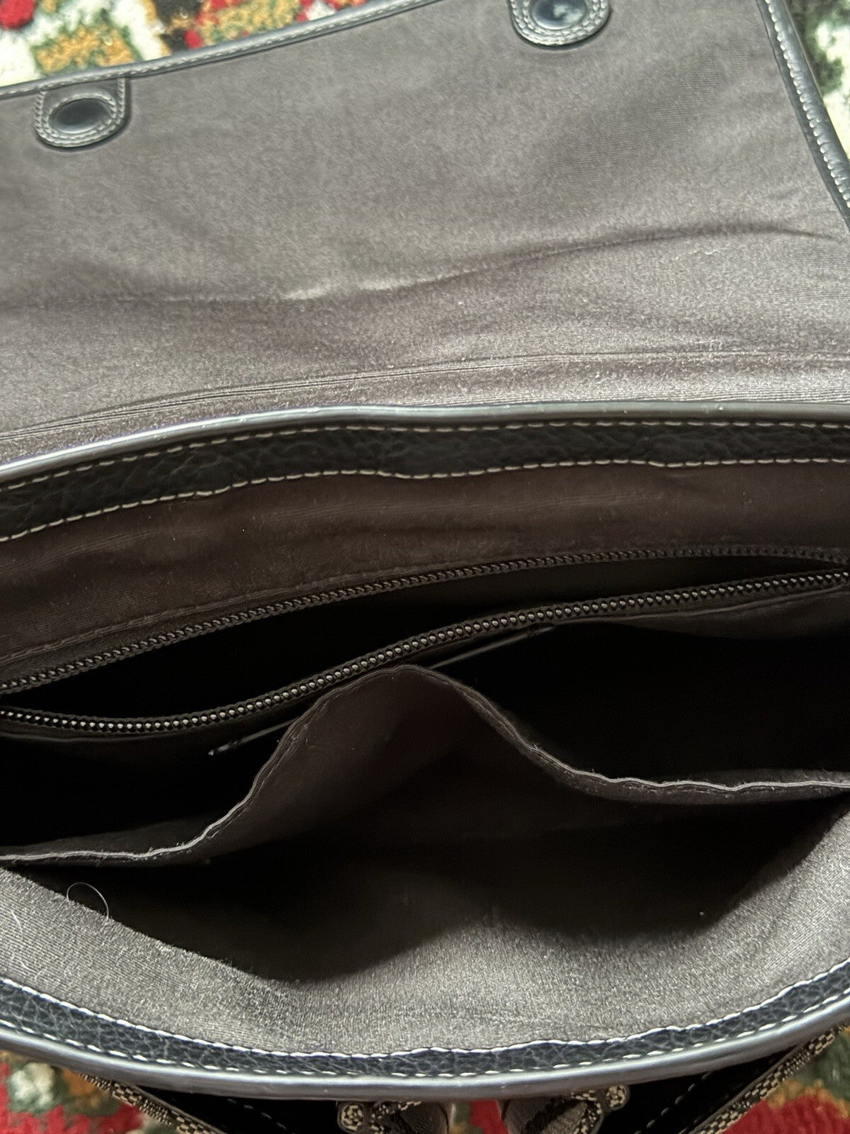 Coach Men's Black Sprint Map 25 Signature Jacquard & Leather Bag