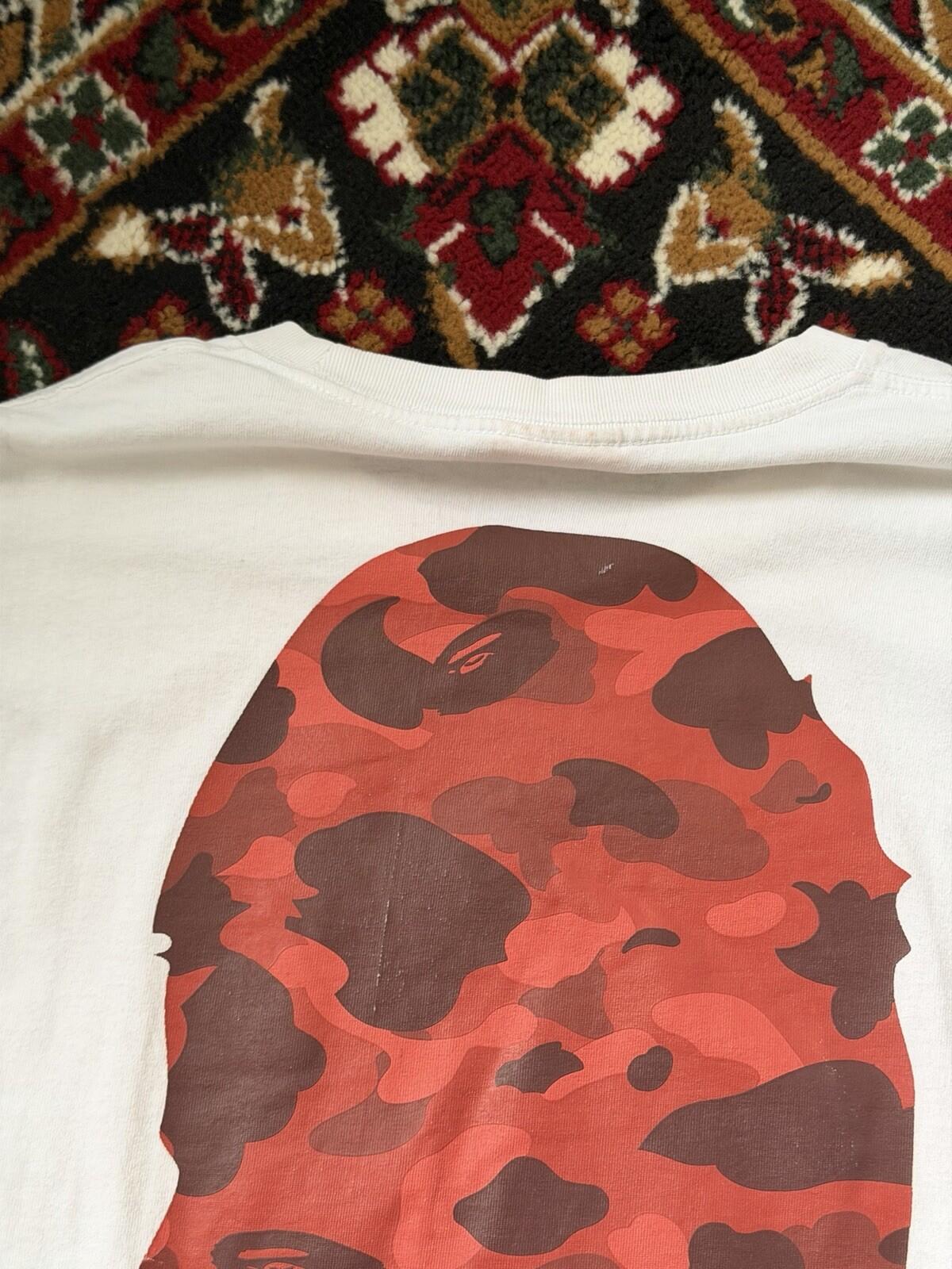 Authentic A Bathing Ape Color Camo Orange Big Ape Head L/S Longsleeve Shirt Tee