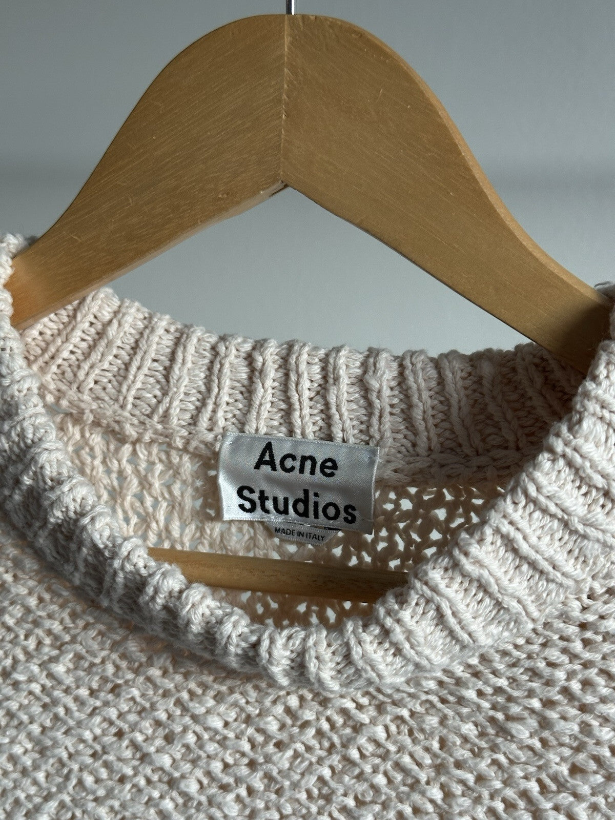 Acne Studios Women's S Oversized Cable Knit Cream White Sweater