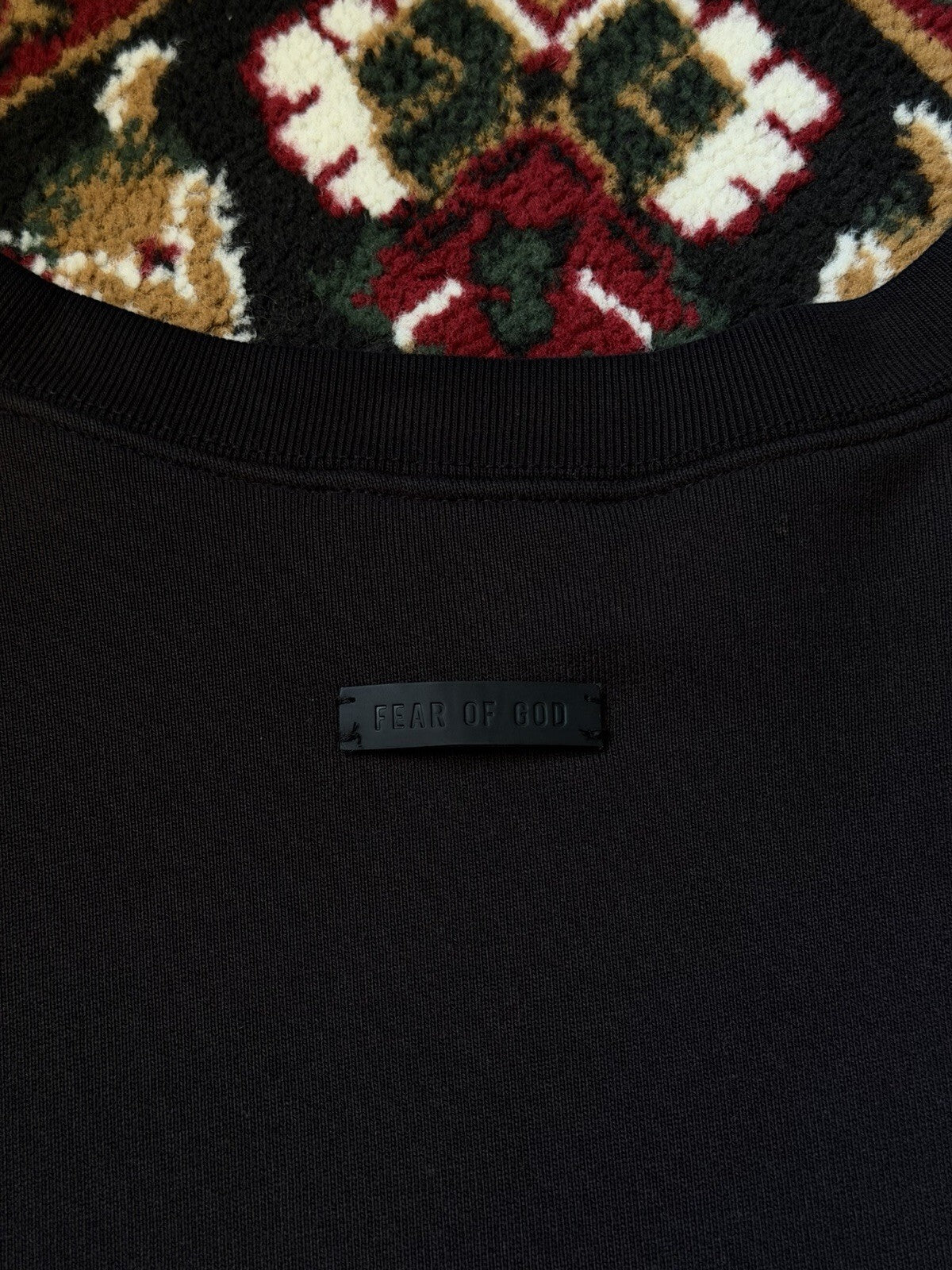 Fear of God 7th Collection FG Logo Double Layered Faded Crewneck Black FOG