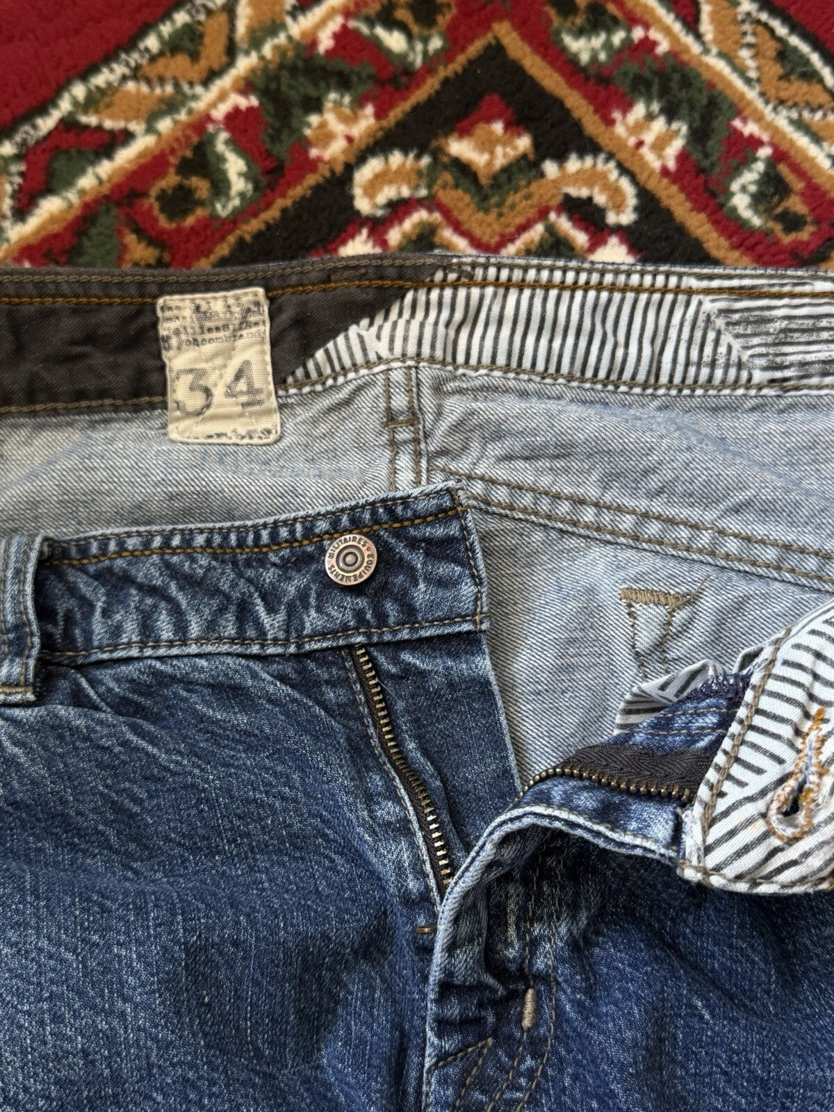 Vintage Y2K Volcom Mens Blue Wash Enowen Denim 5-Pocket Skate Grunge Jeans 34X32