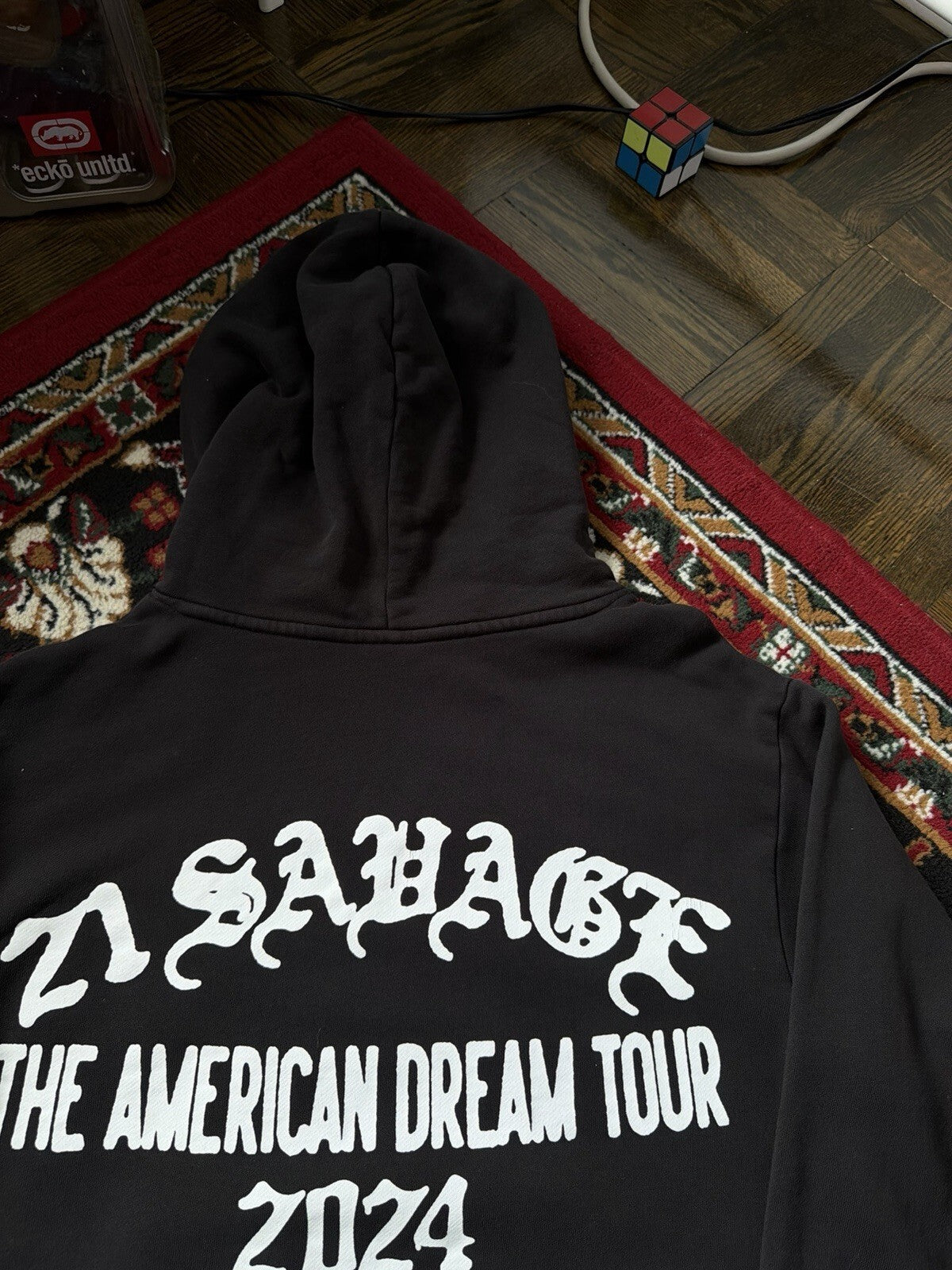 21 Savage American Dream Tour Black Hoodie Dagger Size S