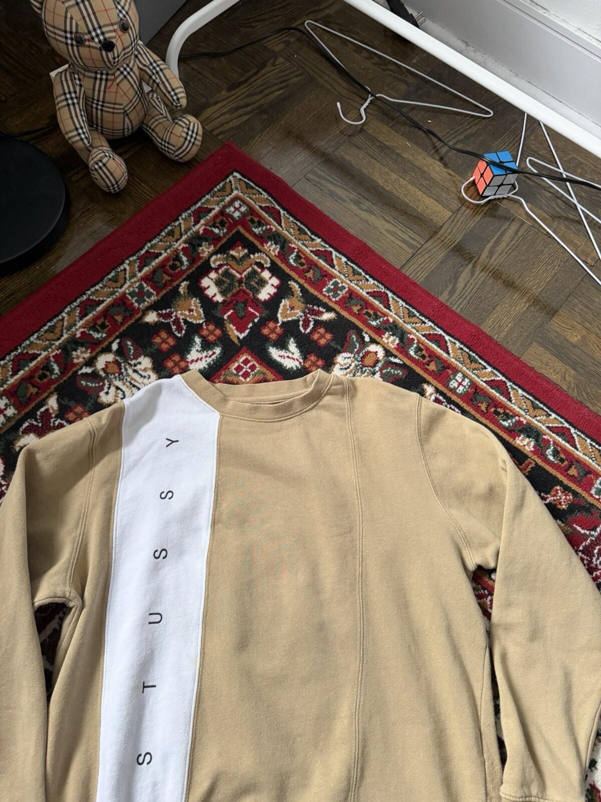 Stussy Paneled Crewneck Sweatshirt Size S Mens Pullover