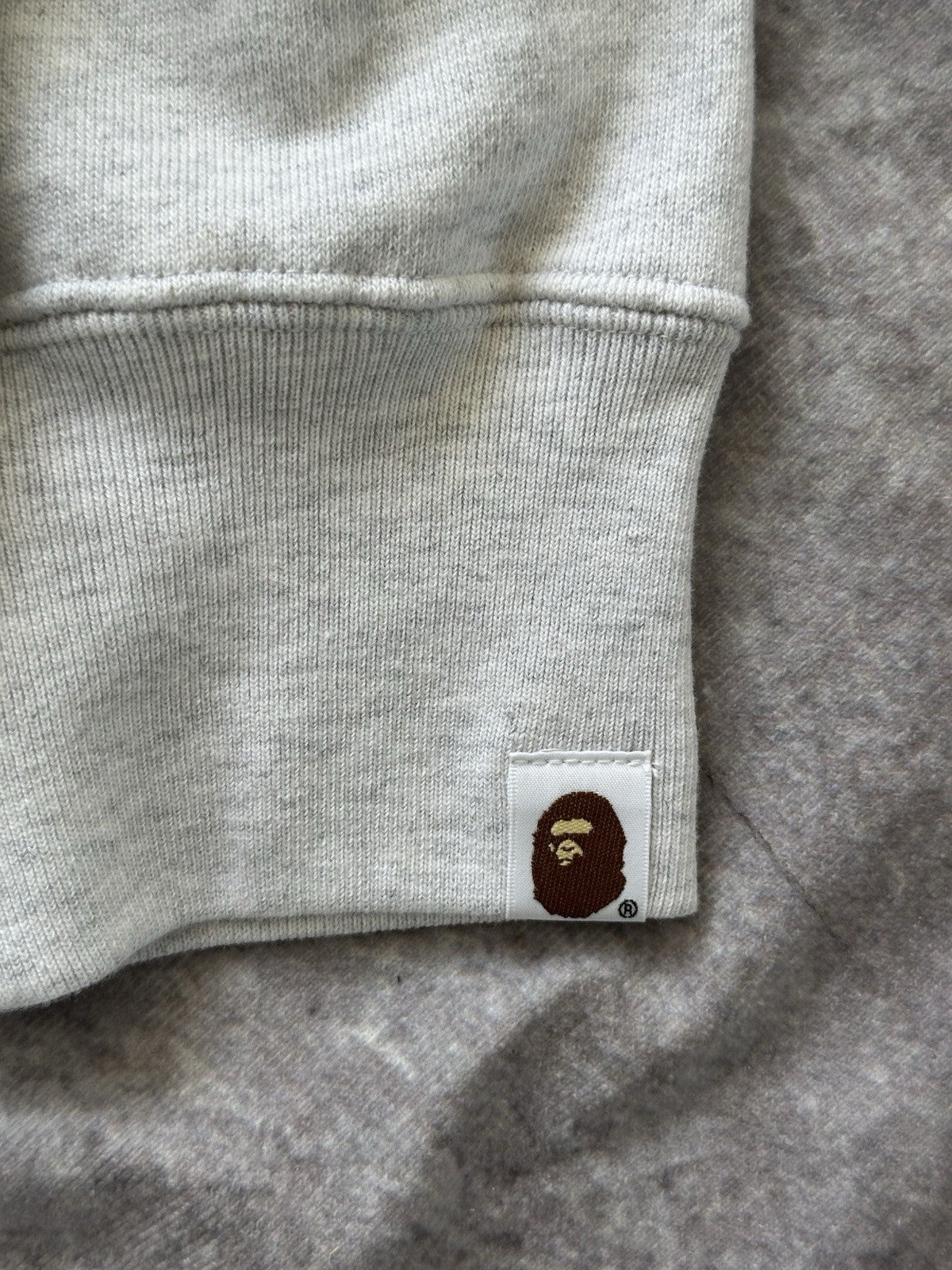 Bape Embroidery Loose Fit Gray Hoodie Size M