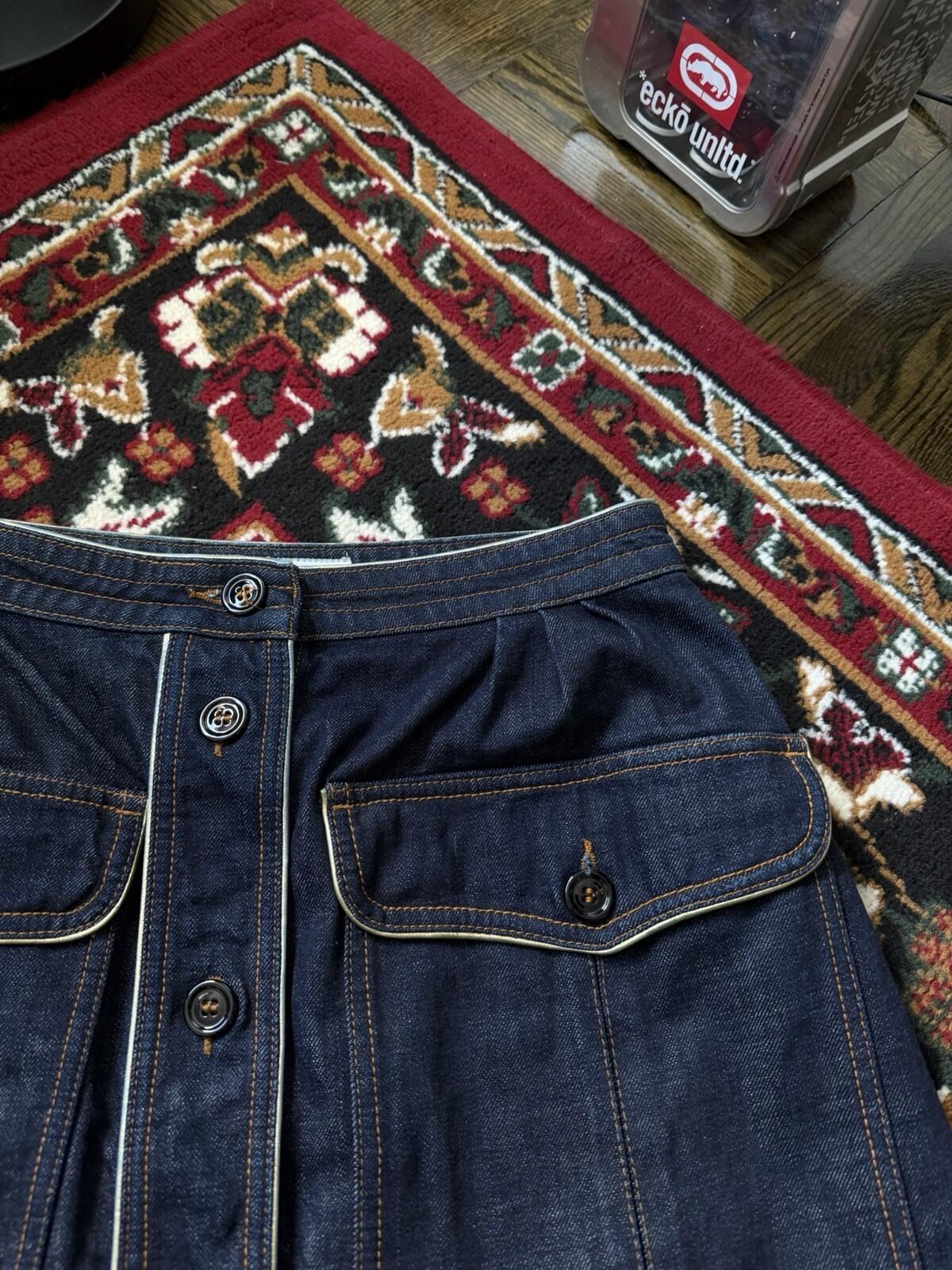 Very Rare Yves Sain Lauren Rive Gauche Vintage Denim Jean Skirt 00s Hedi Slimane
