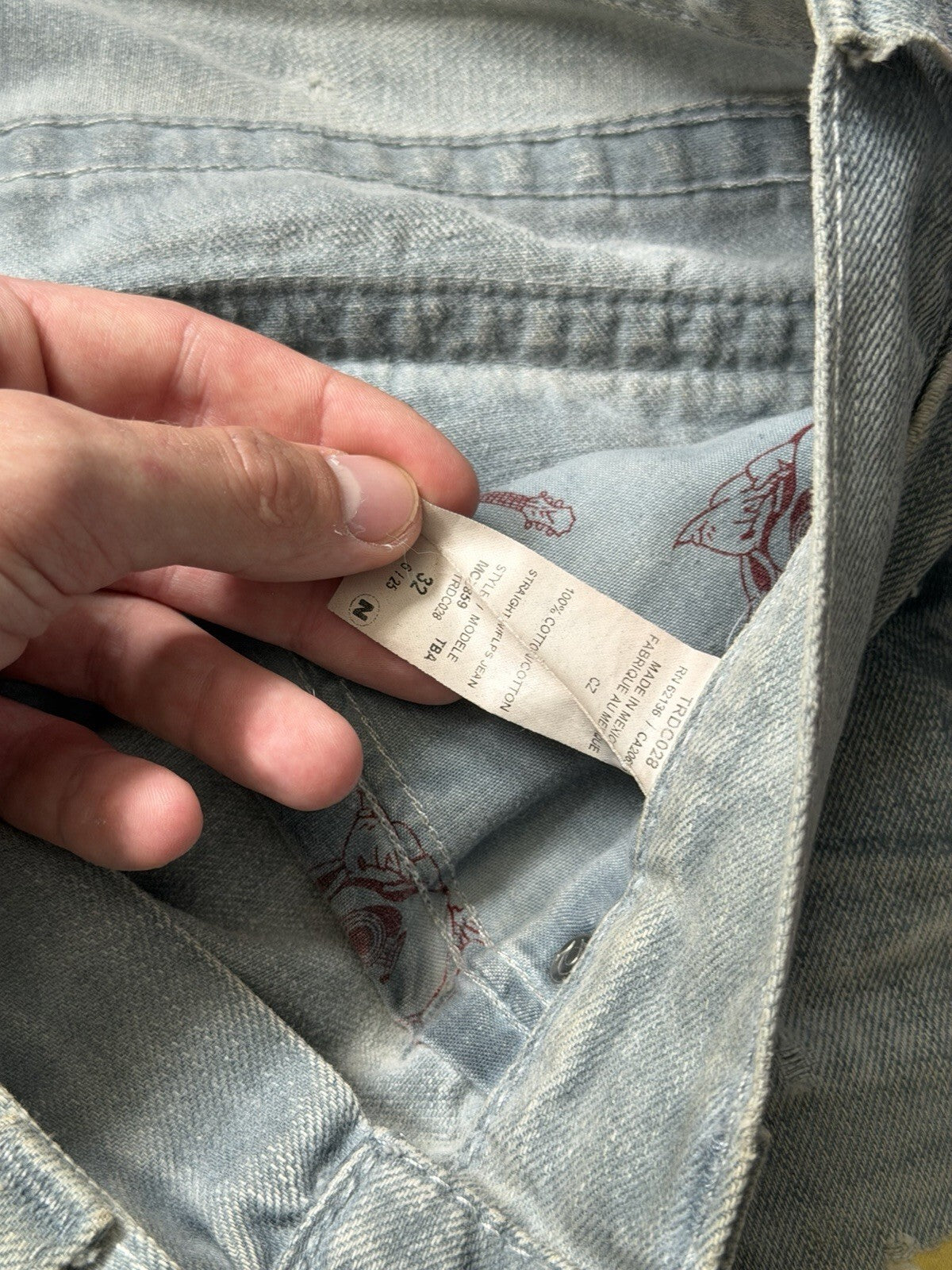 Vintage True Religion Patchwork Jeans Distressed Straight Jeans Y2k 00s