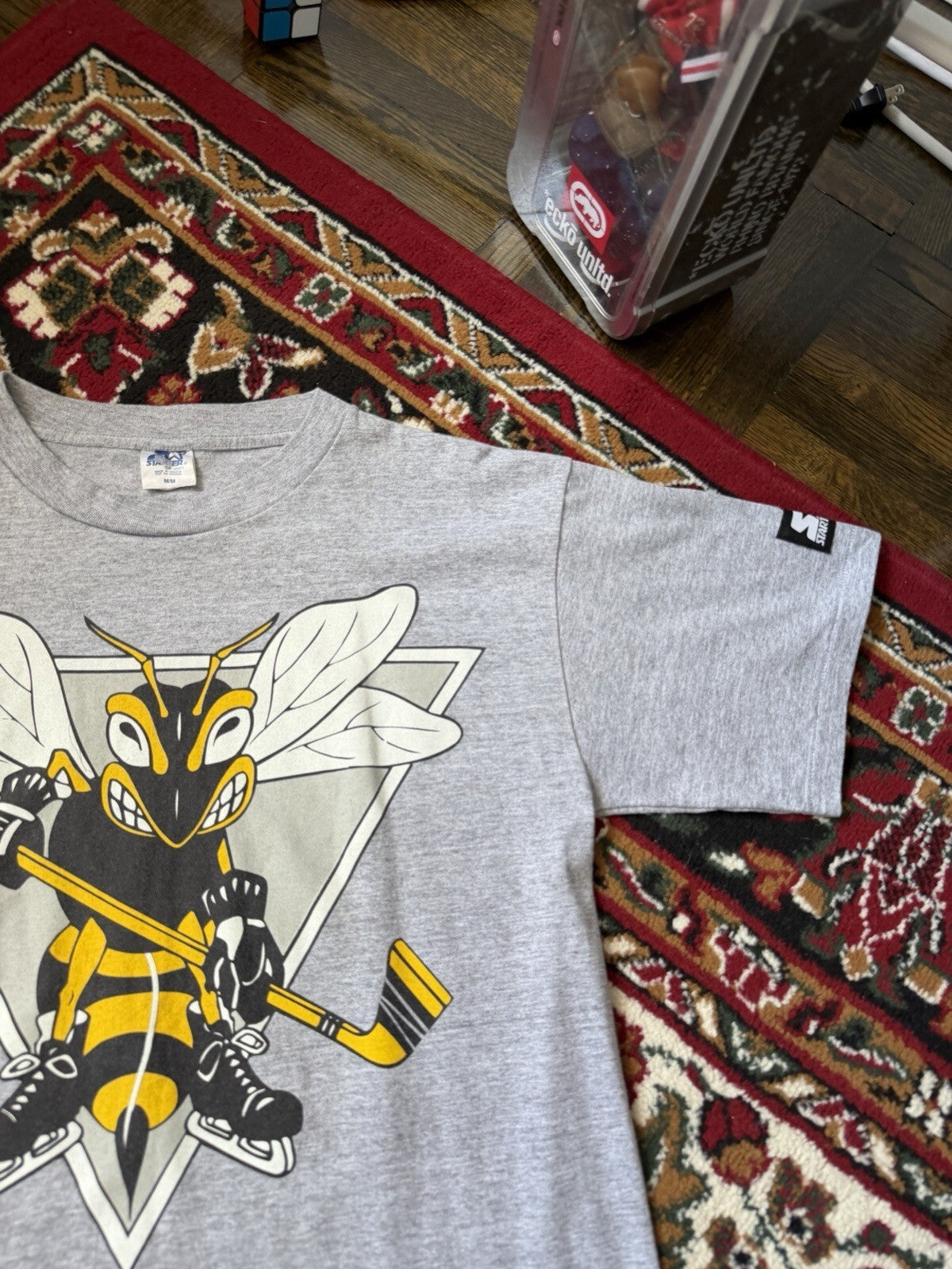 90s Sarnia Stings Starter Vintage CHL Hockey T-Shirt Tee Gray
