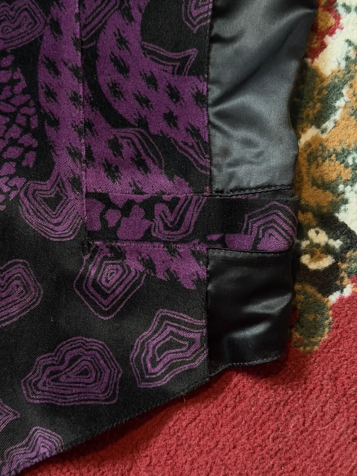 Vintage VERSUS Gianni Versace Purple Velvet Waistcoat Vest Made In Italy 90s