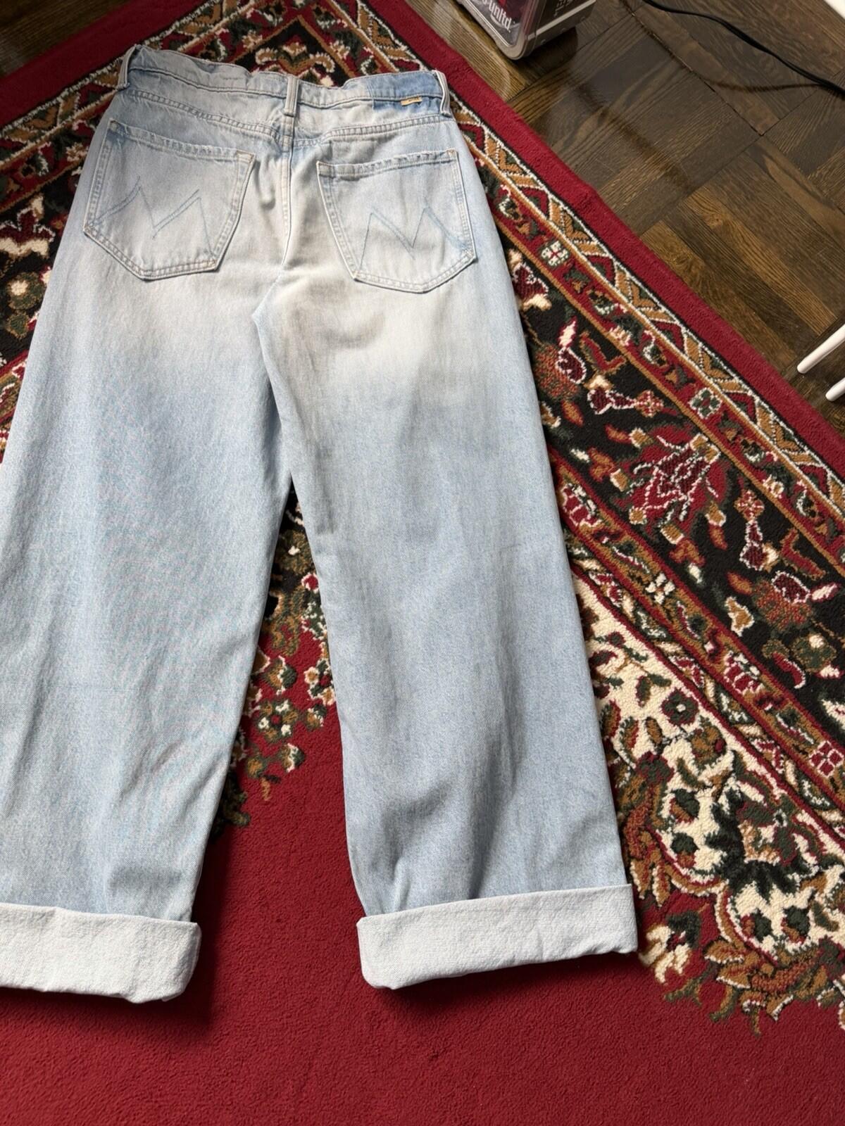 MOTHER Superior ‘The Spinner Zip Sneak’ Wide Denim Jeans Pedal Faster 26