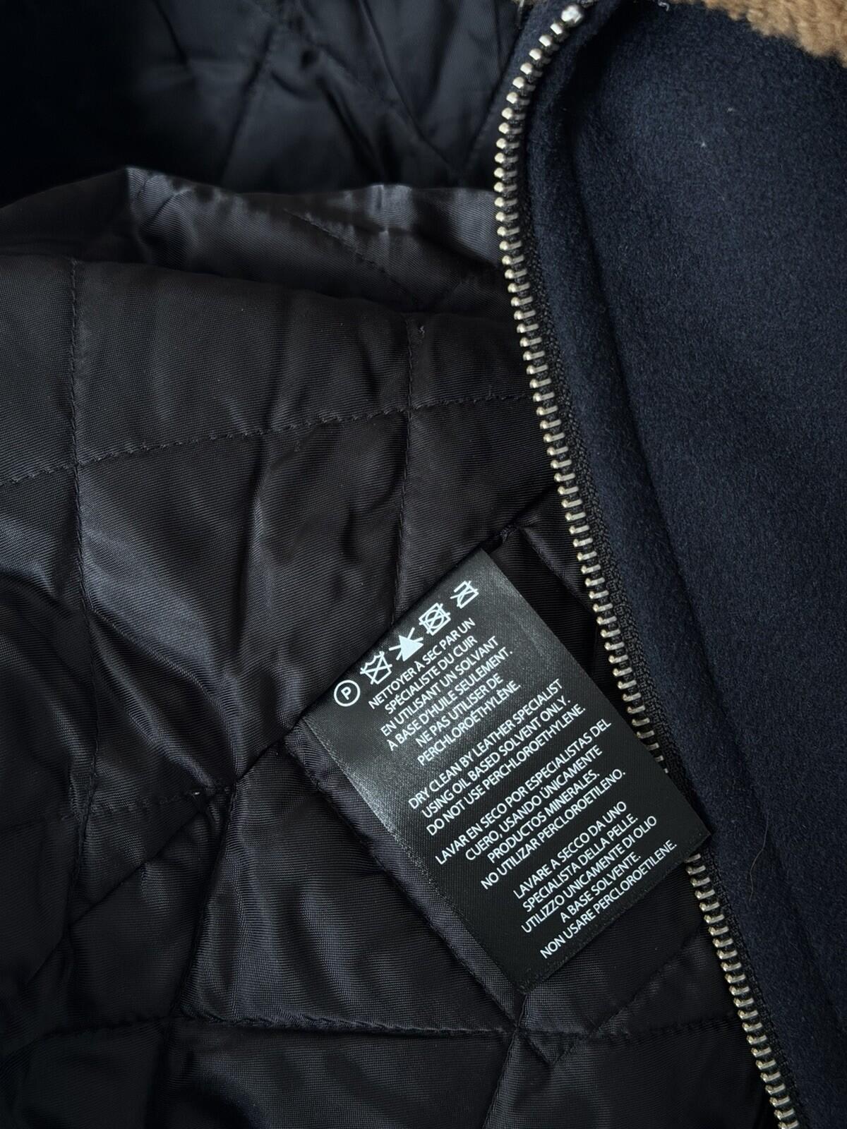 MACKAGE Theo Wool Cashmere Shearling Jacket Real Sheepskin Fur Navy Blue Coat