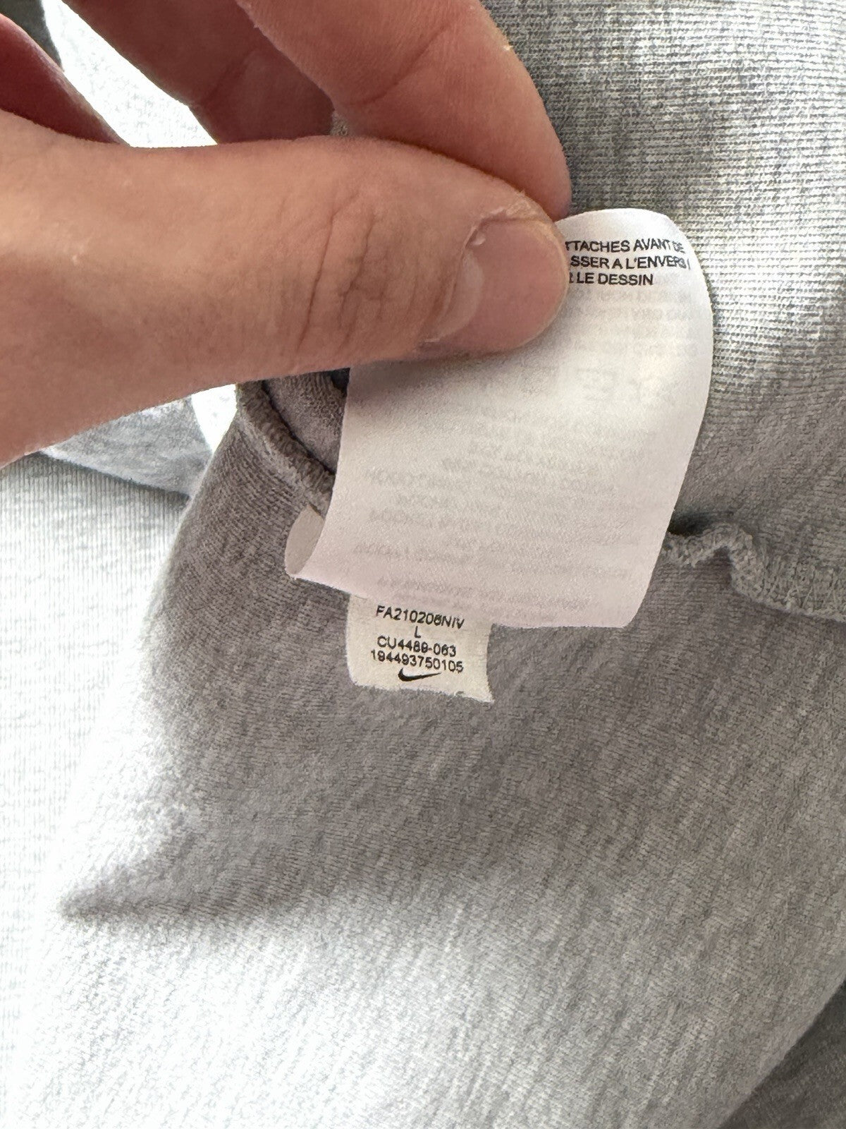 Nike Tech Fleece Zip Hoodie Mens Large Full Zip Sweatshirt CU4489-063