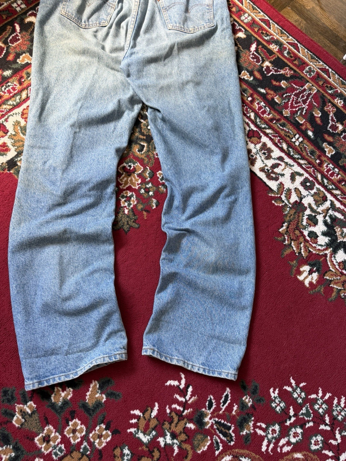 Vintage Levis 619 Jeans Mens 38x34 Washed Blue High Rise Straight Fit Levi's 90s