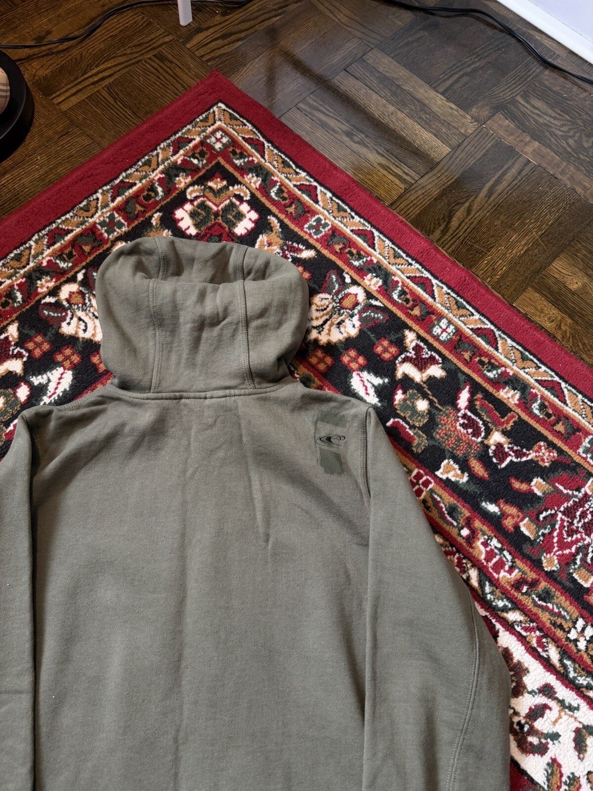 VTG Y2K Oneill Hoodie Sweatshirt Mens Size M Olive Big Spellout Logo Streetwear