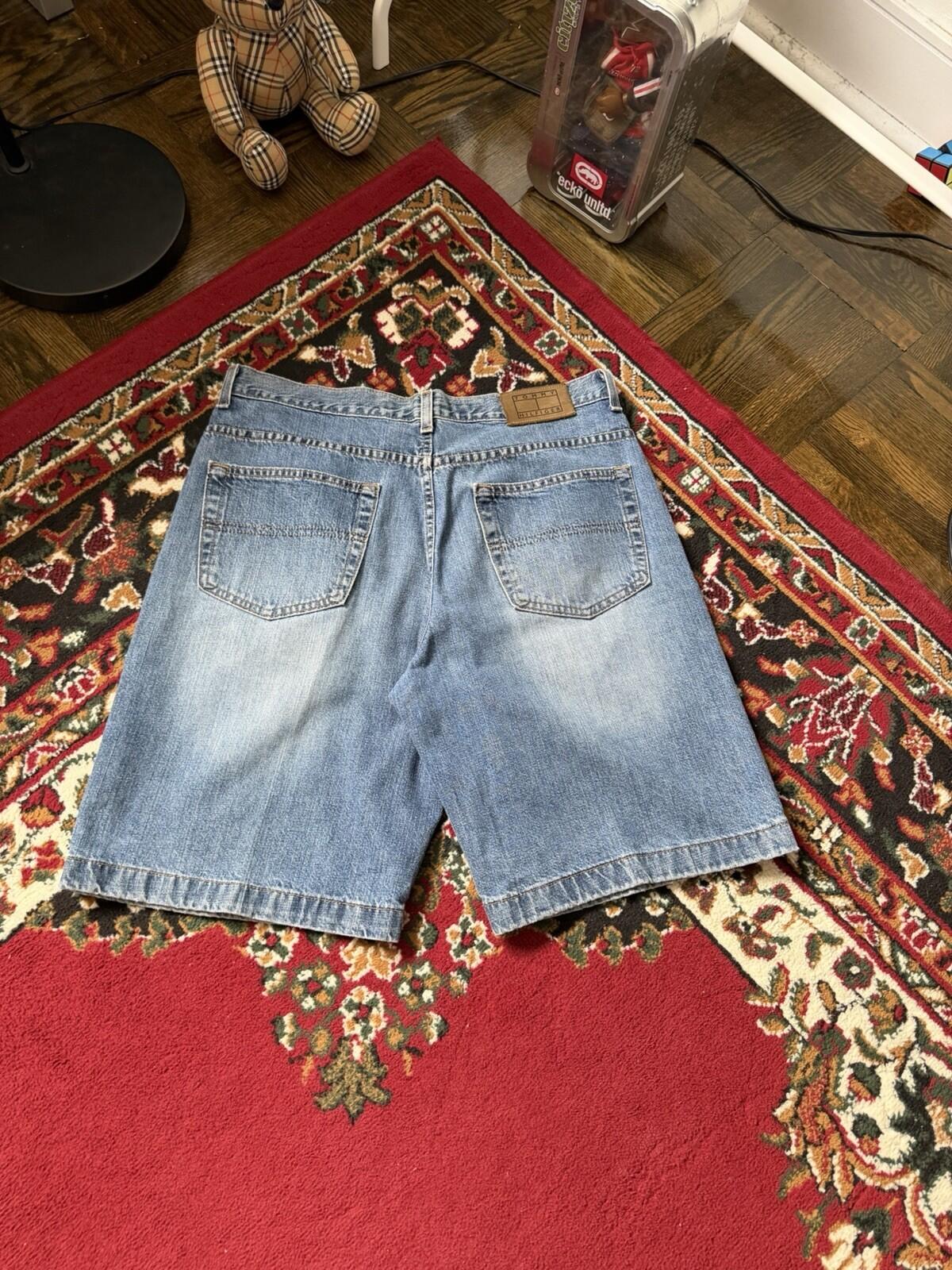 Y2K Tommy Hilfiger Stonewash Jorts Baggy Size 34 VTG 90s Denim Jean Shorts