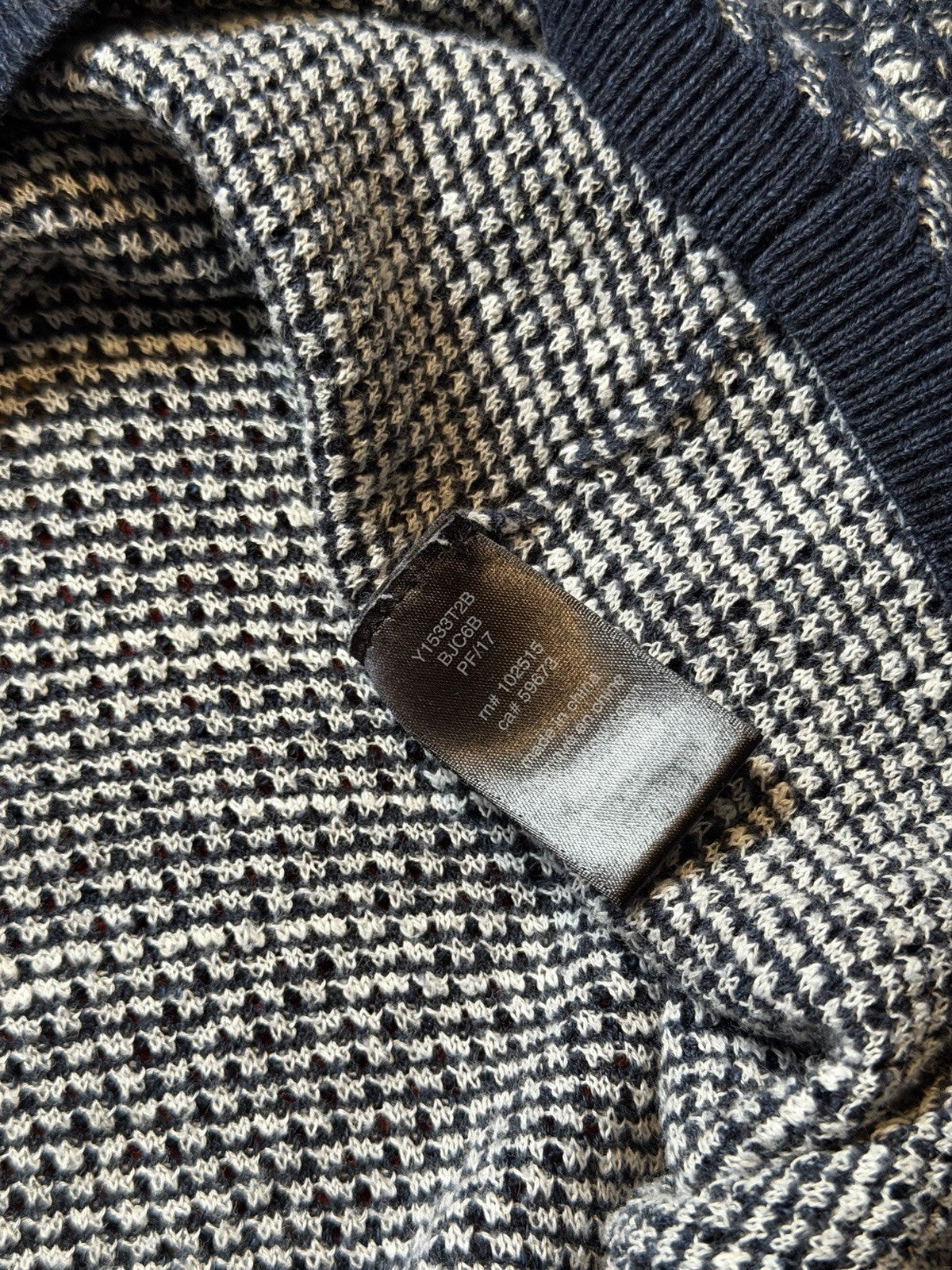 John Varvatos Knit Hoodie Mens Large Cotton Long Sleeve Pullover Textured Slim