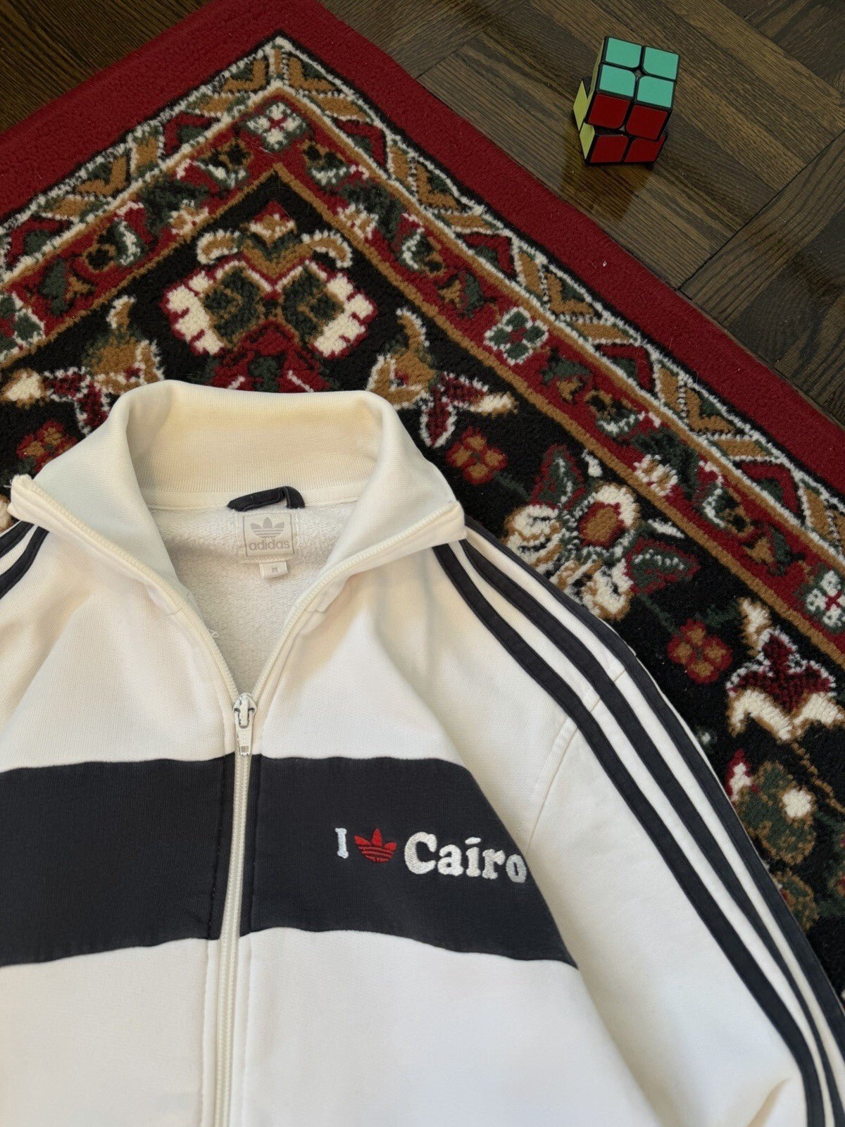 00s Adidas Vintage "I Love Cairo" Zip Up Sweater Track Jacket