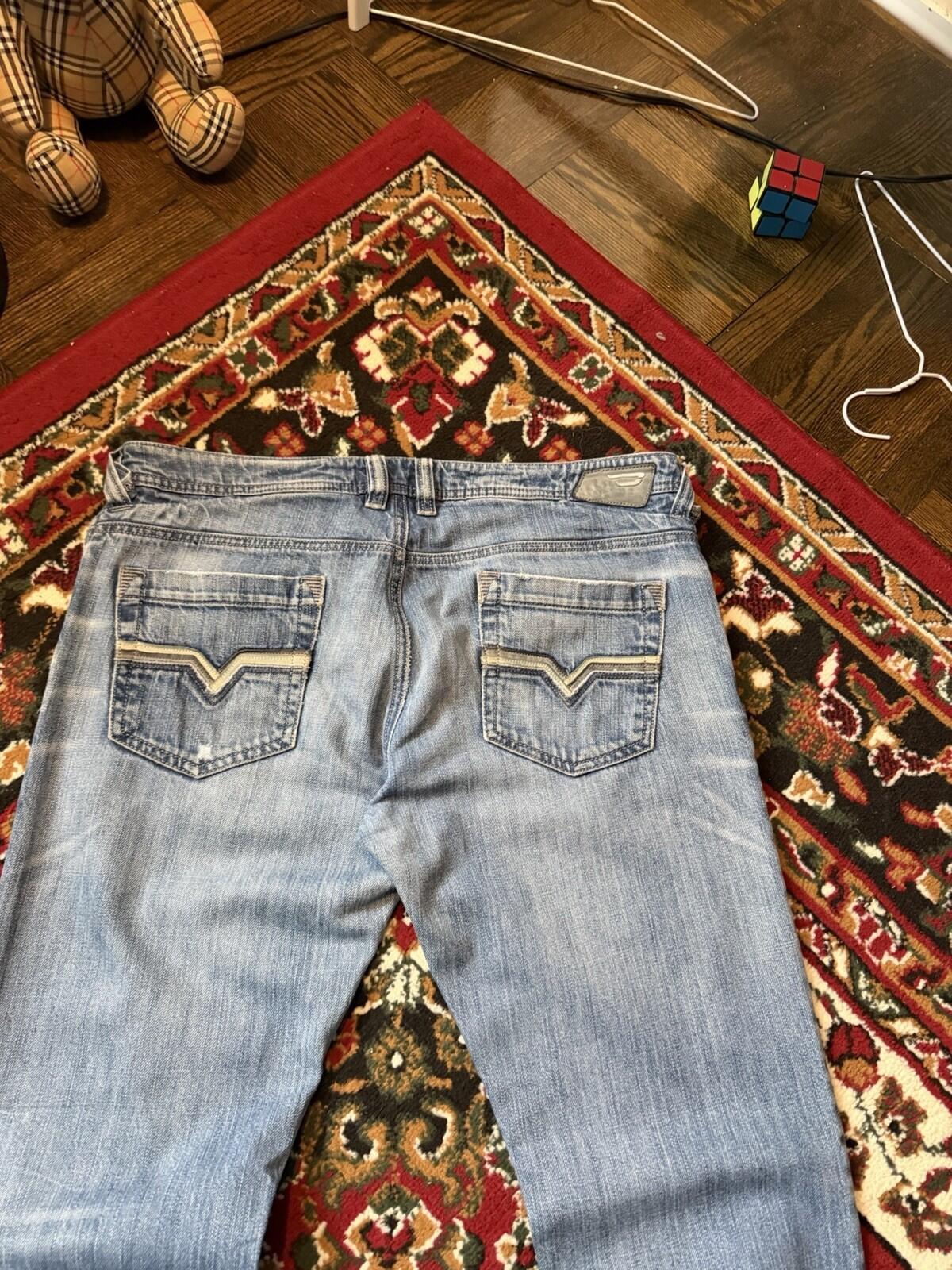 Diesel Industry Trouleg Mens Blue Jeans Denim Pants Distressed Stretch 34/30