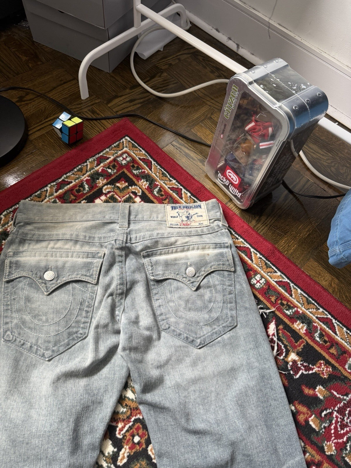 Vintage True Religion Patchwork Jeans Distressed Straight Jeans Y2k 00s