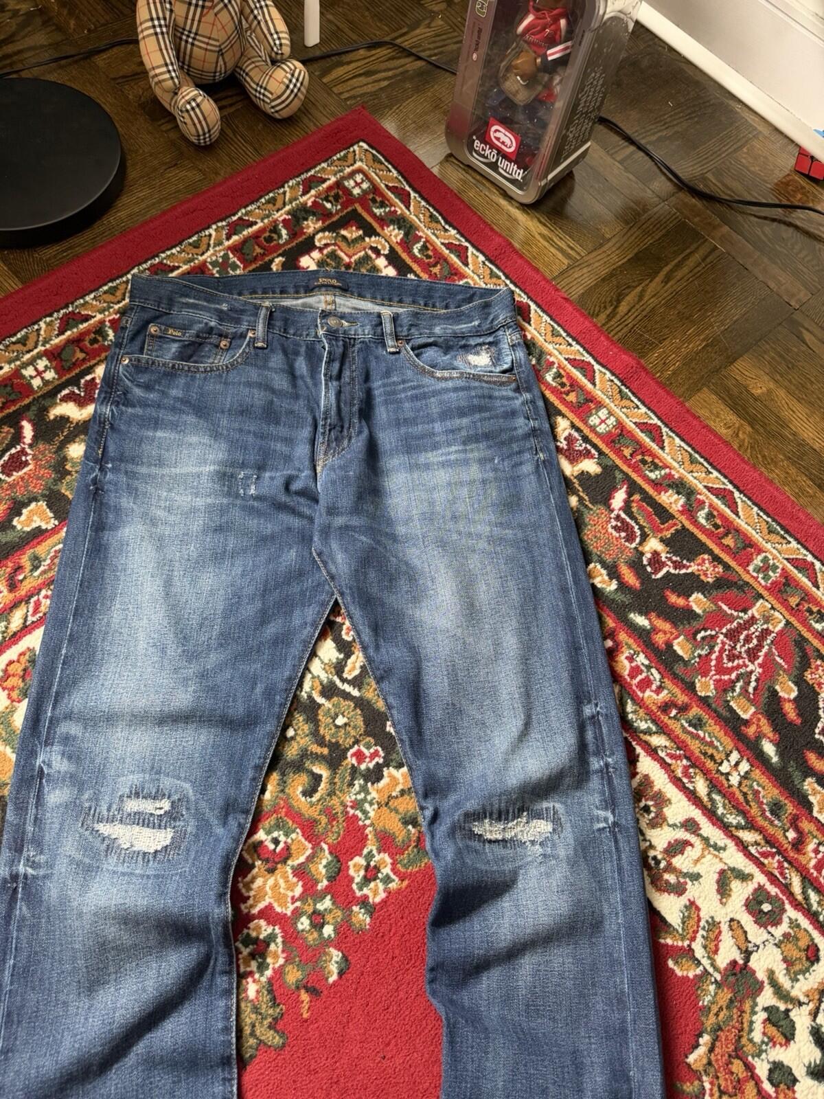 Ralph Lauren Polo Sashiko Repaired Patchwork Jeans Blue Size 34/32 Denim Pants