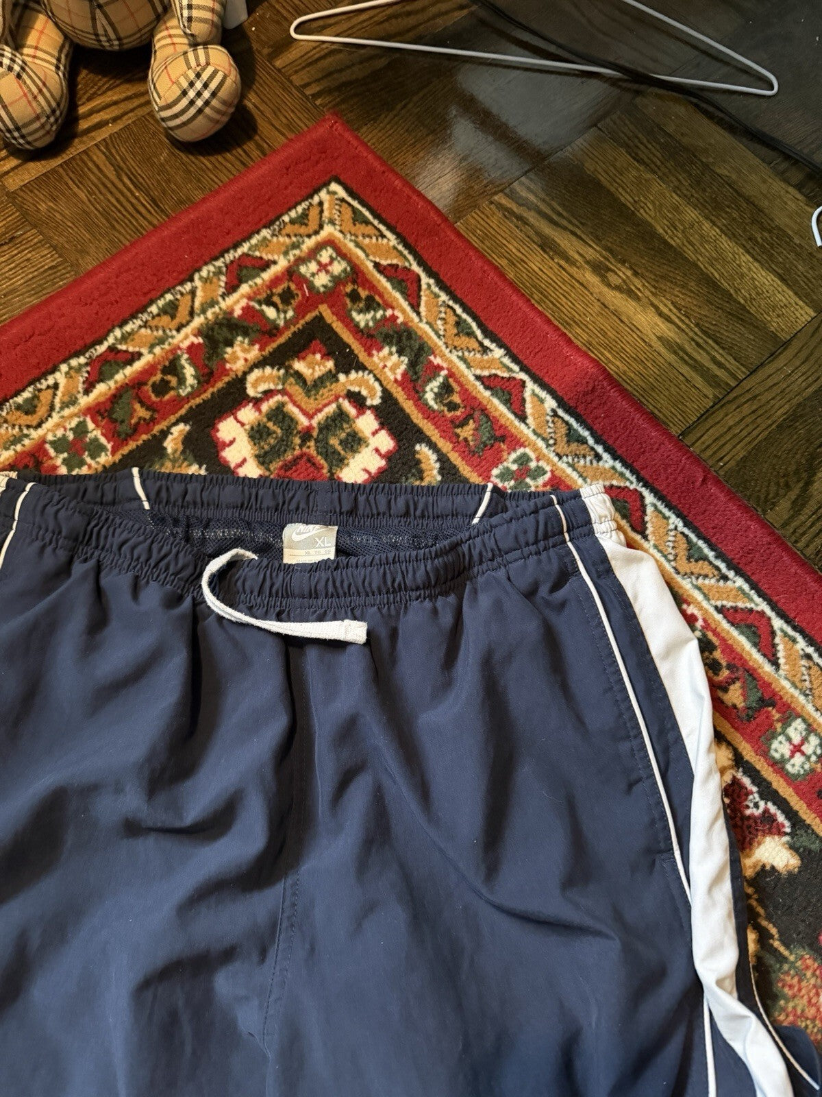 Y2K Nike Cargo Nylon Pants Navy Blue Vintage Mens Size XL