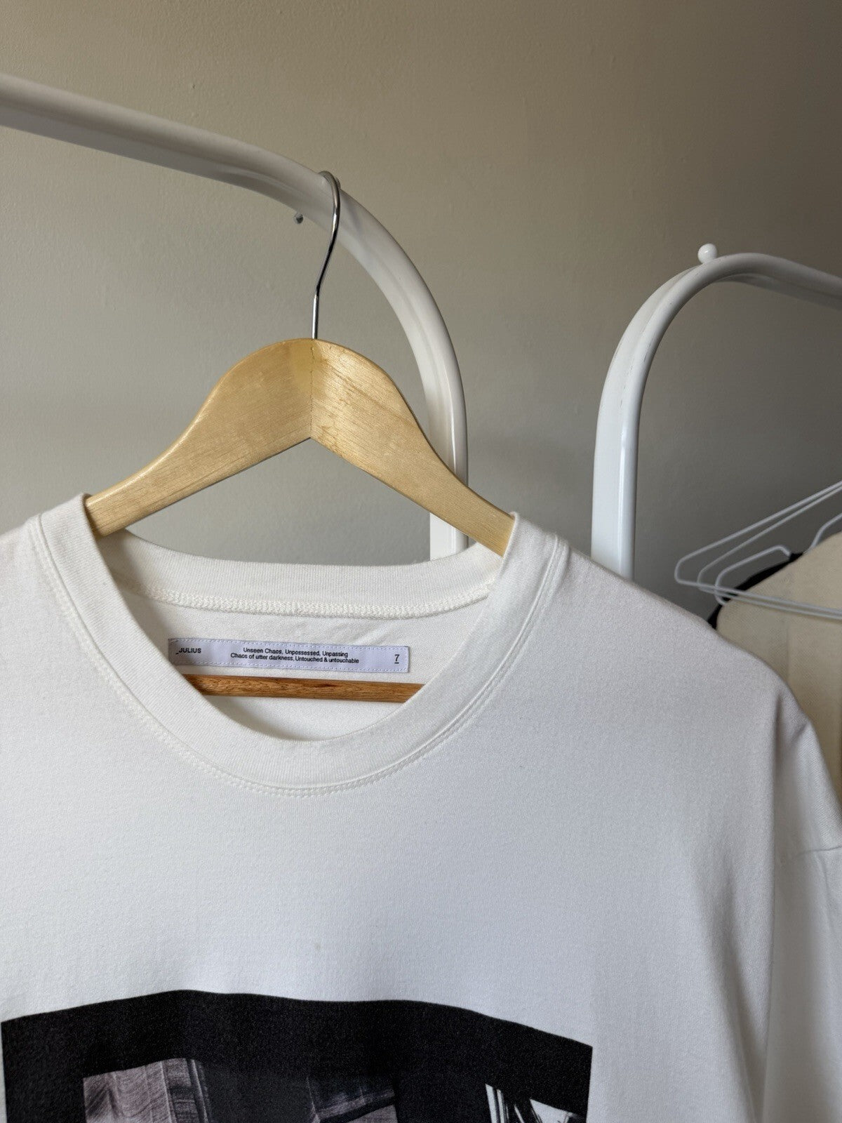 JULIUS Draped SS 2023 White Graphic Shirt Leaked Tee