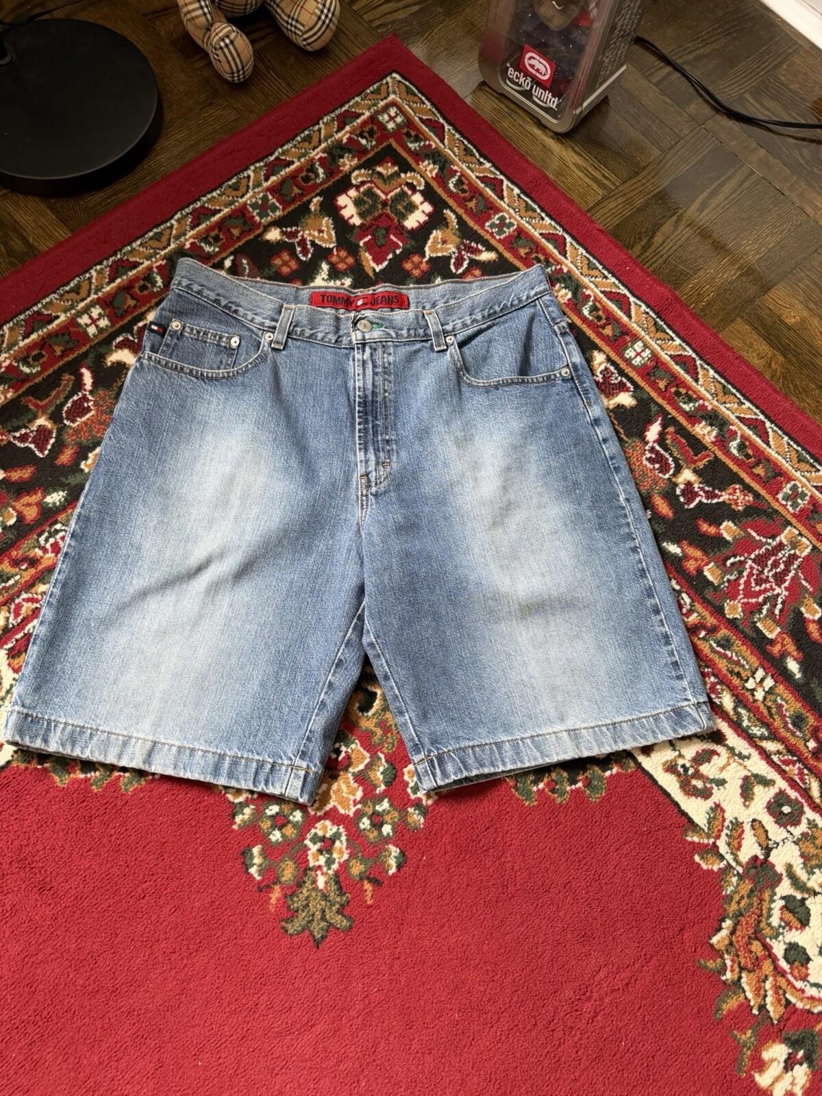 Y2K Tommy Hilfiger Stonewash Jorts Baggy Size 34 VTG 90s Denim Jean Shorts
