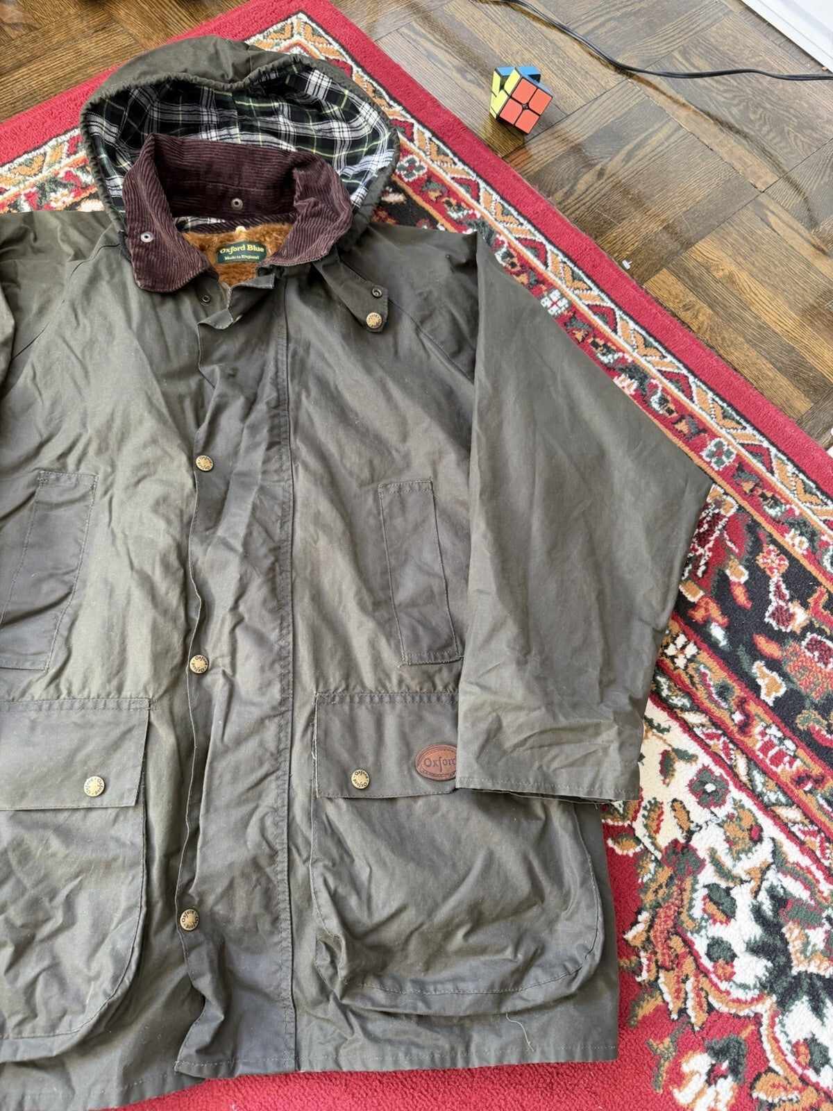 Oxford Blue Classics Countryman Green Waxed Jacket With Lining Made In England