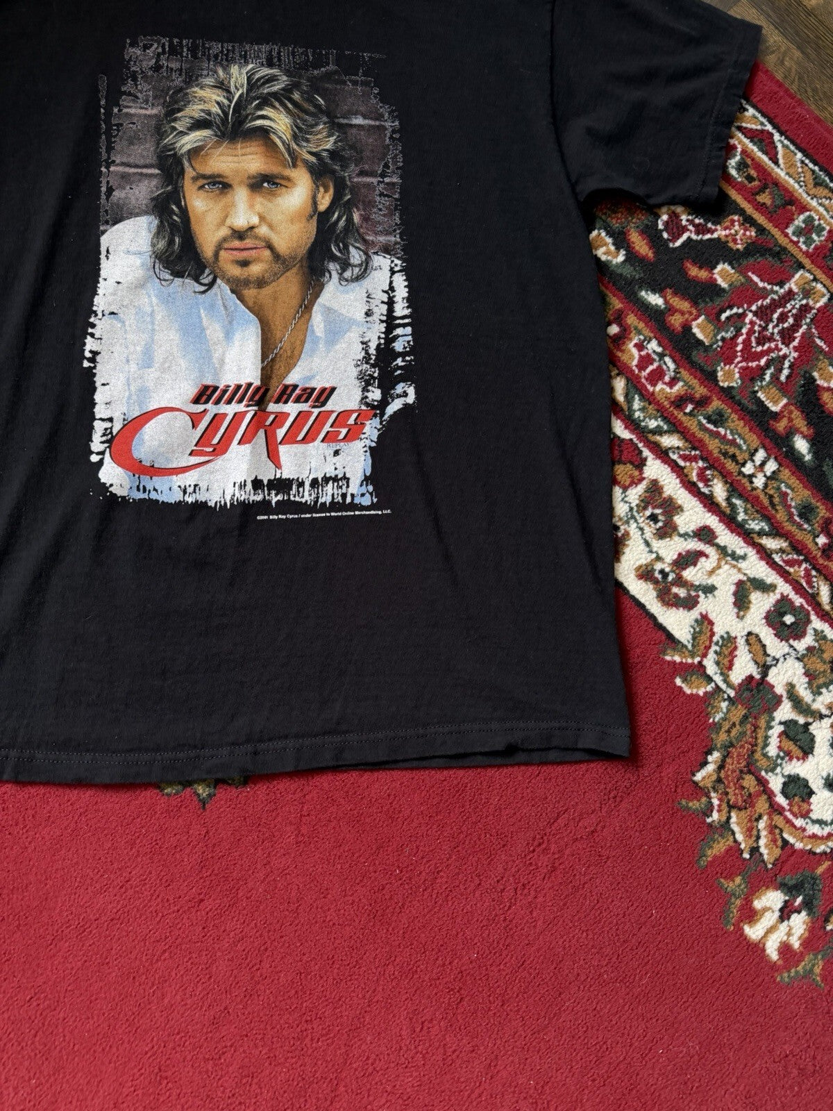Vintage Billy Ray Cyrus 2001 Tour Black T-Shirt Mens Size Medium 00s