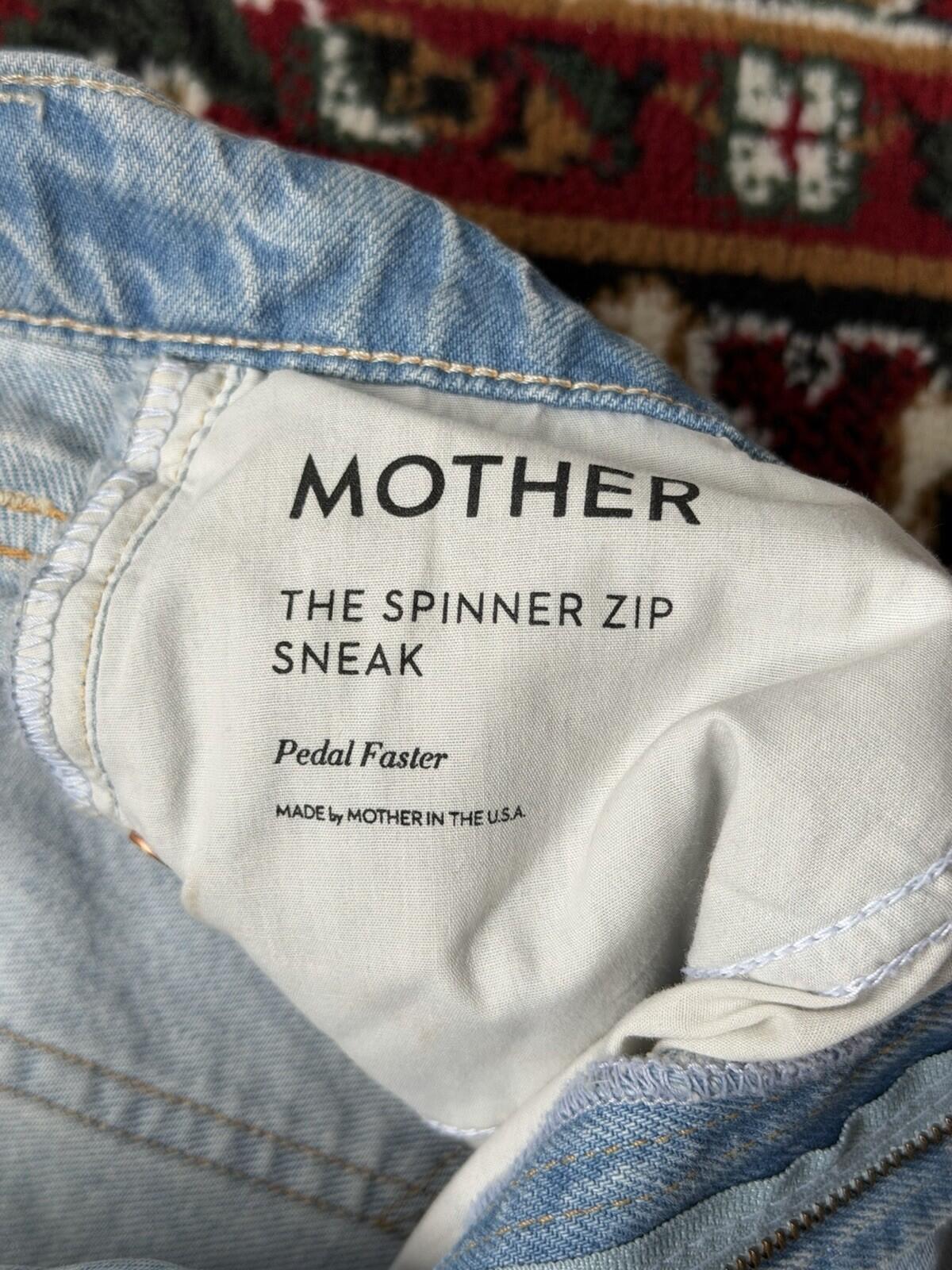MOTHER Superior ‘The Spinner Zip Sneak’ Wide Denim Jeans Pedal Faster 26