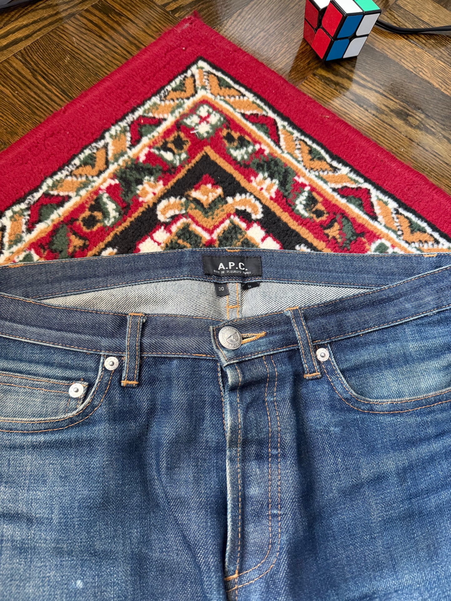 Apc Distressed New Cure Button Fly Denim - Jeans