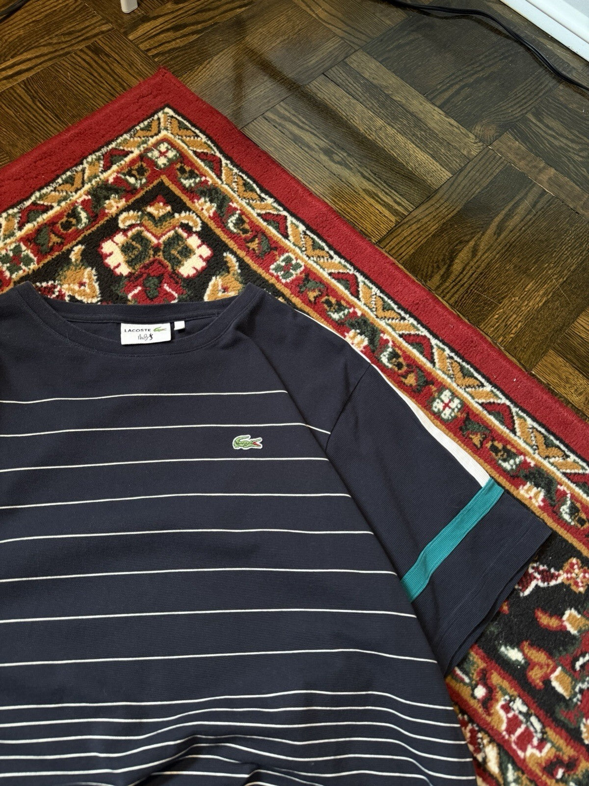 Lacoste Andy Roddick 2012 Rare Striped Jersey Tennis Shirt Size 7 Mens