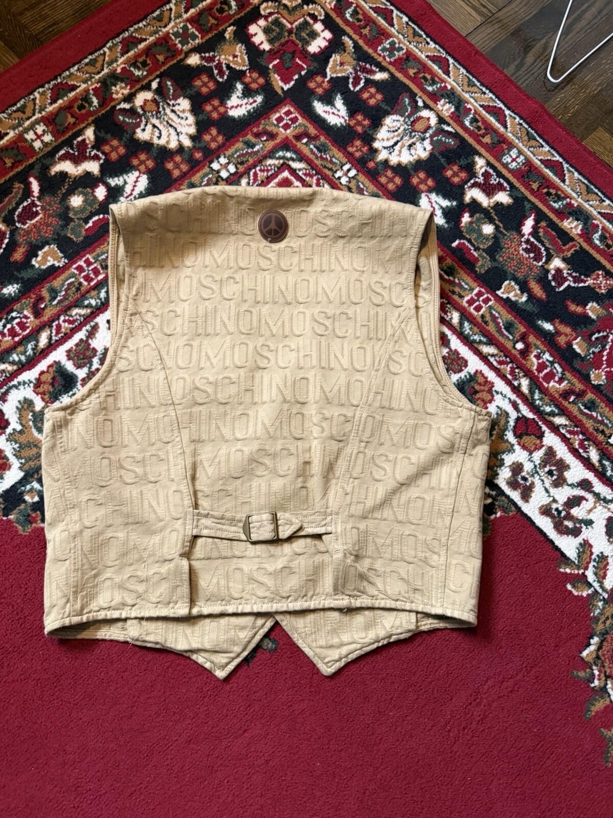 Vintage Moschino Jeans Men's Monogram Themed Cotton Vest  Size USA 36 Archive
