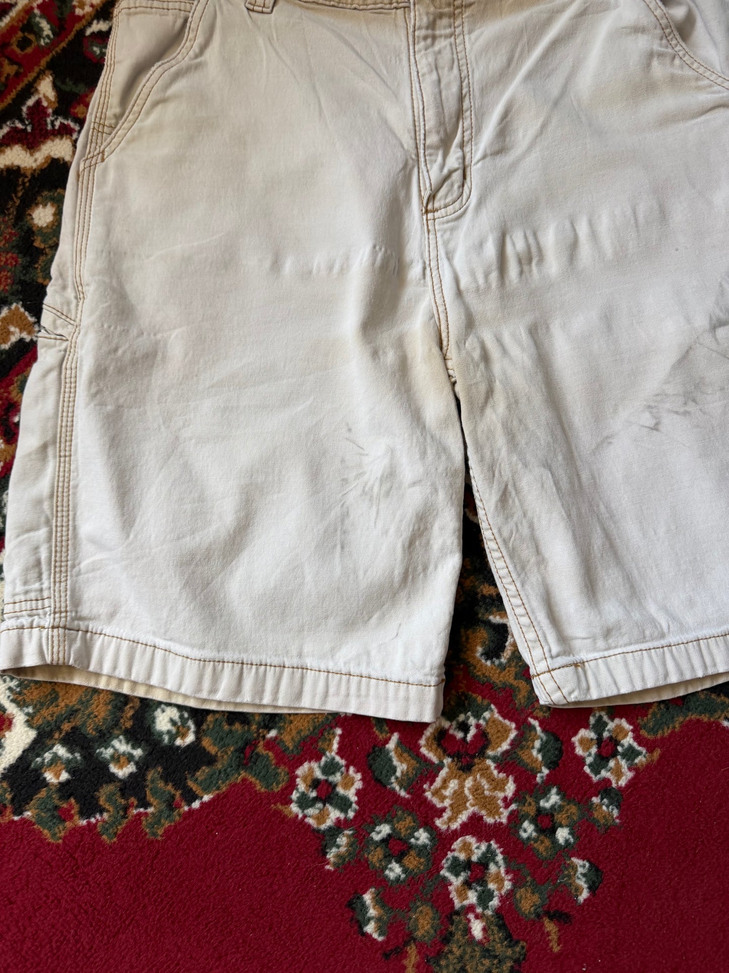 Vintage Carhartt Distressed Faded Relaxed Fit Shorts Beige